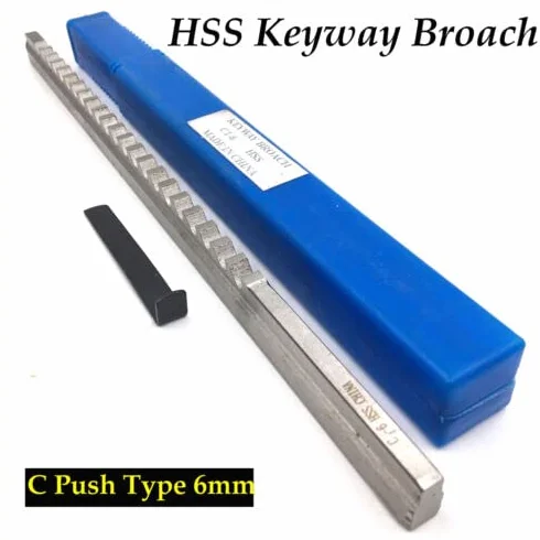 Fresa per broccia a chiavetta a Spinta 6 mm C, Dimensioni metriche, utensile CNC per Lavorazione dei Metalli