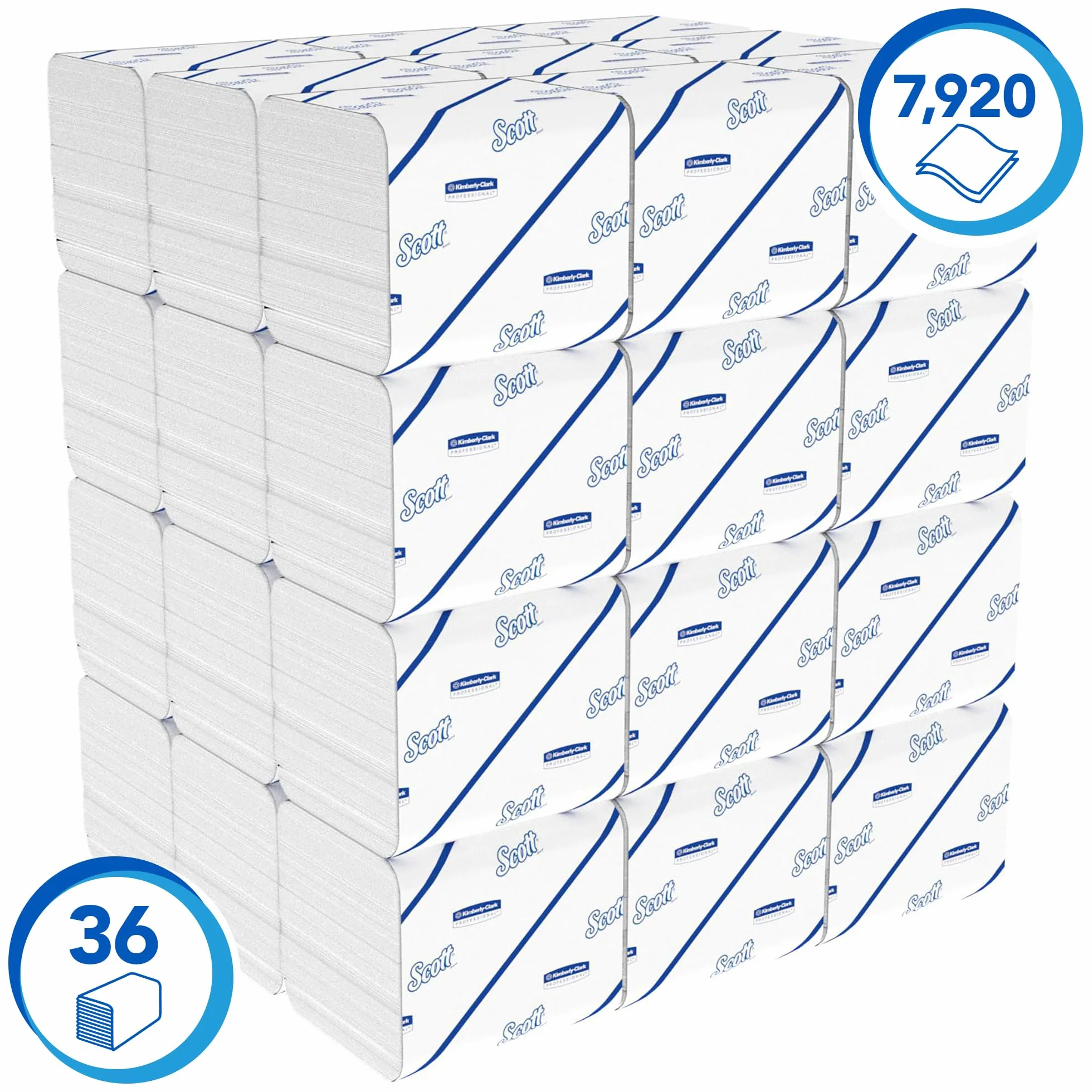 Scott Control carta igienica interfogliata 8509 2 veli 100% materiale riciclato 36 x 220 fogli Bianco