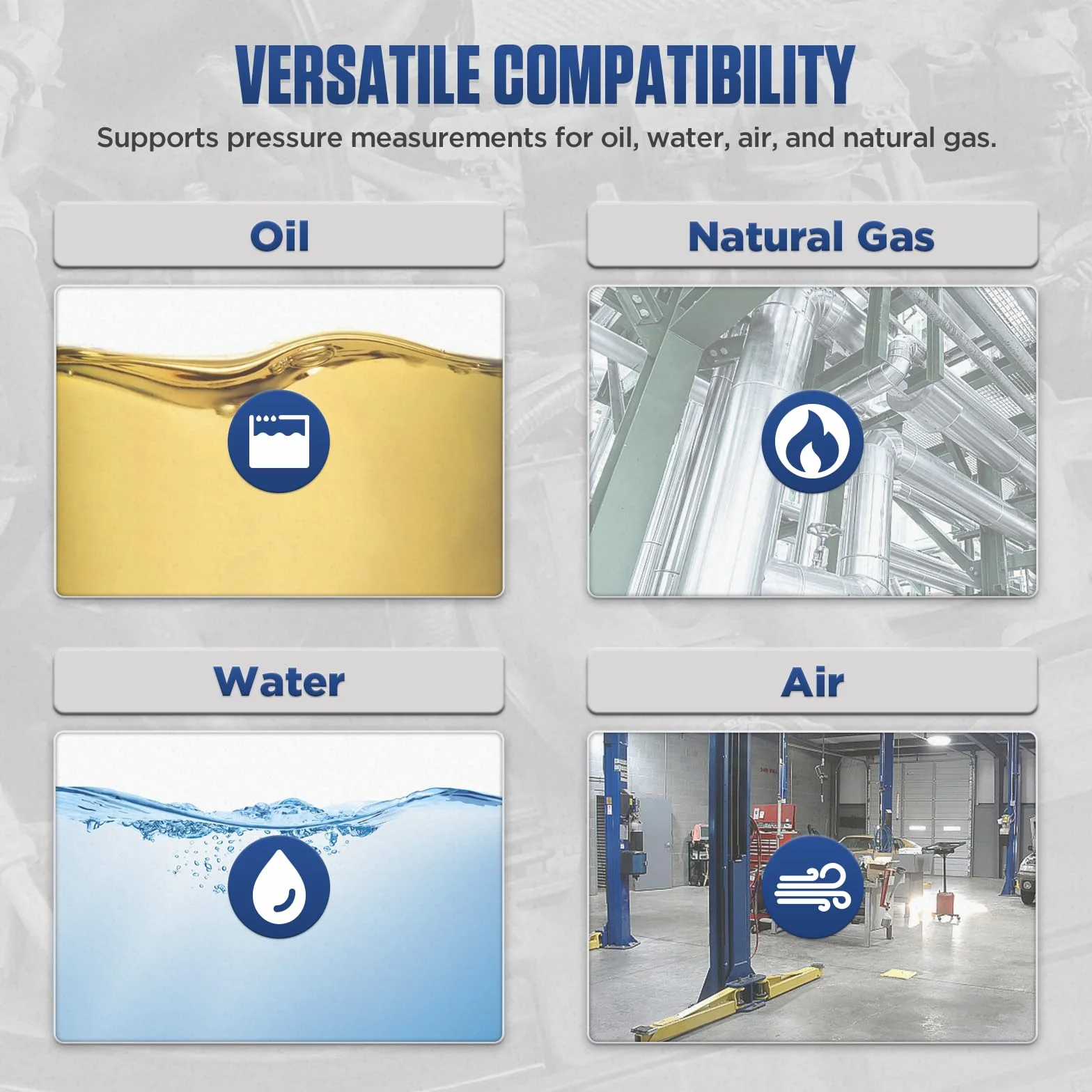 PT530 Manometro digitale per test pressione gas -100-300 Kpa HVAC doppia porta 10 unità 7 adattatori blocco dati