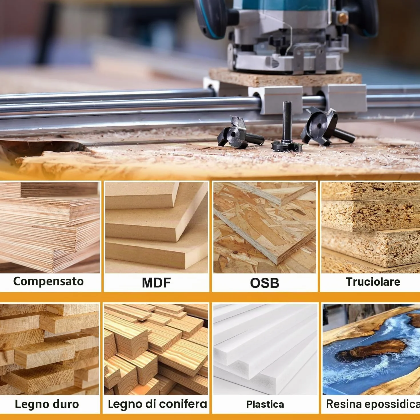 SpeTool Fresa per Spianare Fresa per Legno Gambo 8mm CNC con 2+2 Inserti in Carburo di Tungsteno a Spianare Fresatrice Verticale Legno Diametro di Taglio 38,1mm Rivestimento ATS