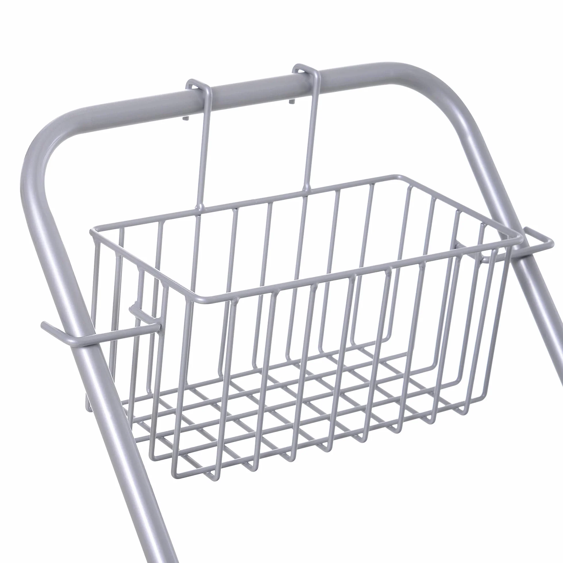 HOMCOM Carrello Pulizie Professionale 72x49.5x95 cm Blu Secchio Lavapavimenti 25L con Strizzatore Cesto Sospeso Ripiano Gancio Multiuso