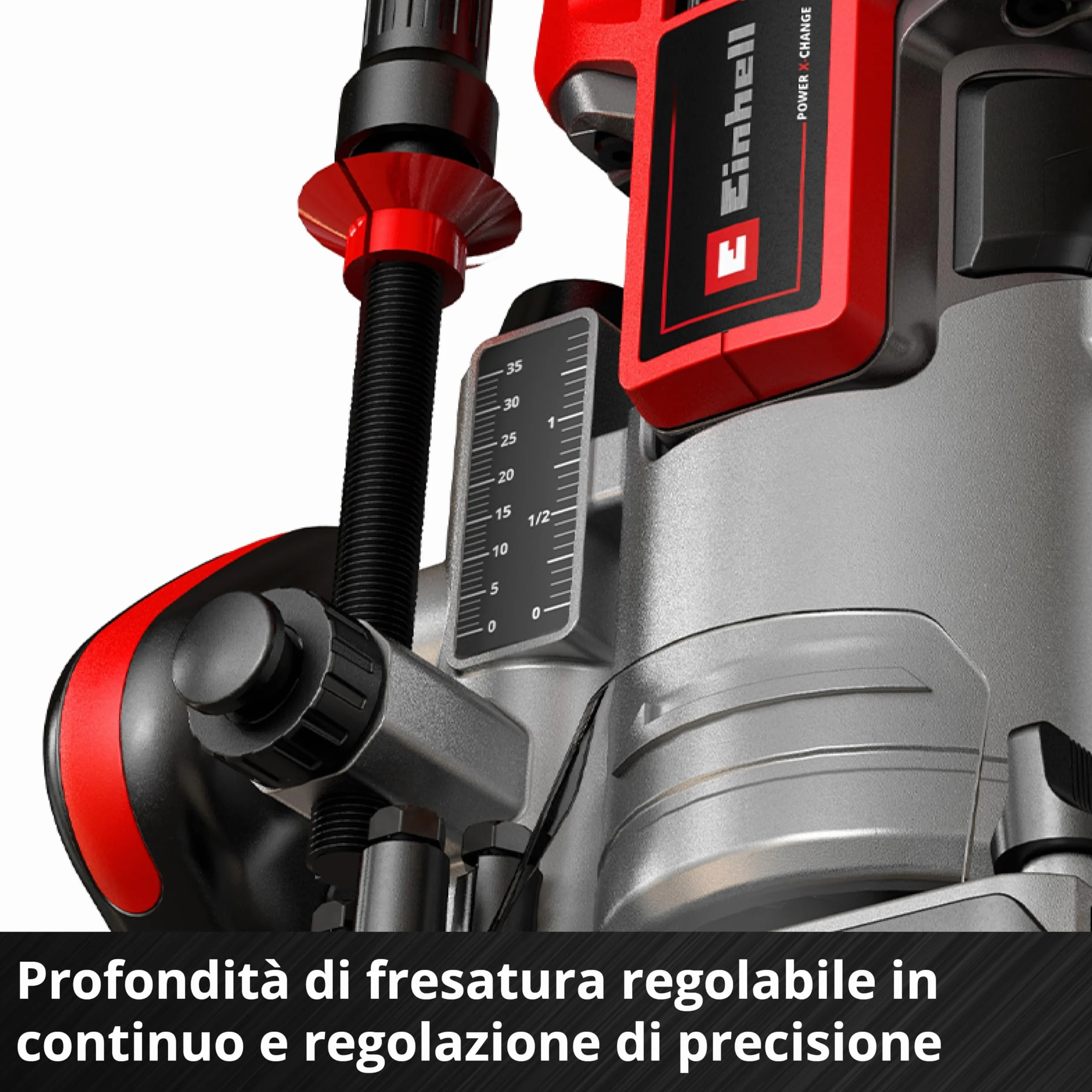Einhell Professional Fresatrice verticale a batteria TP-RO 18 Li BL-Solo Power X-Change (18 V, alt. di sollev. 35 mm, motore Brushless, incl. guida parallela, senza batteria e caricabatteria)