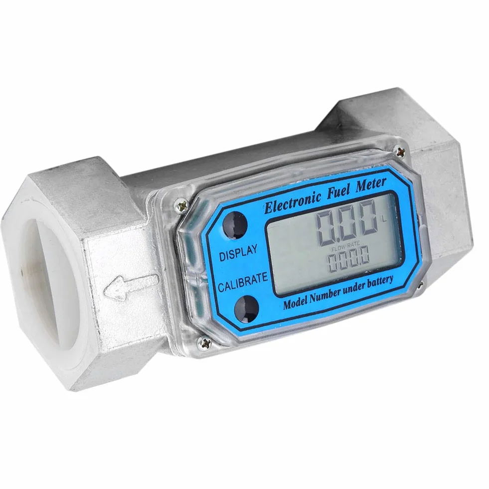 Cyfrowy Mini Miernik Przepływu Paliwa Turbinowego 15-120L 1,5 Cal NPT Niebieski
