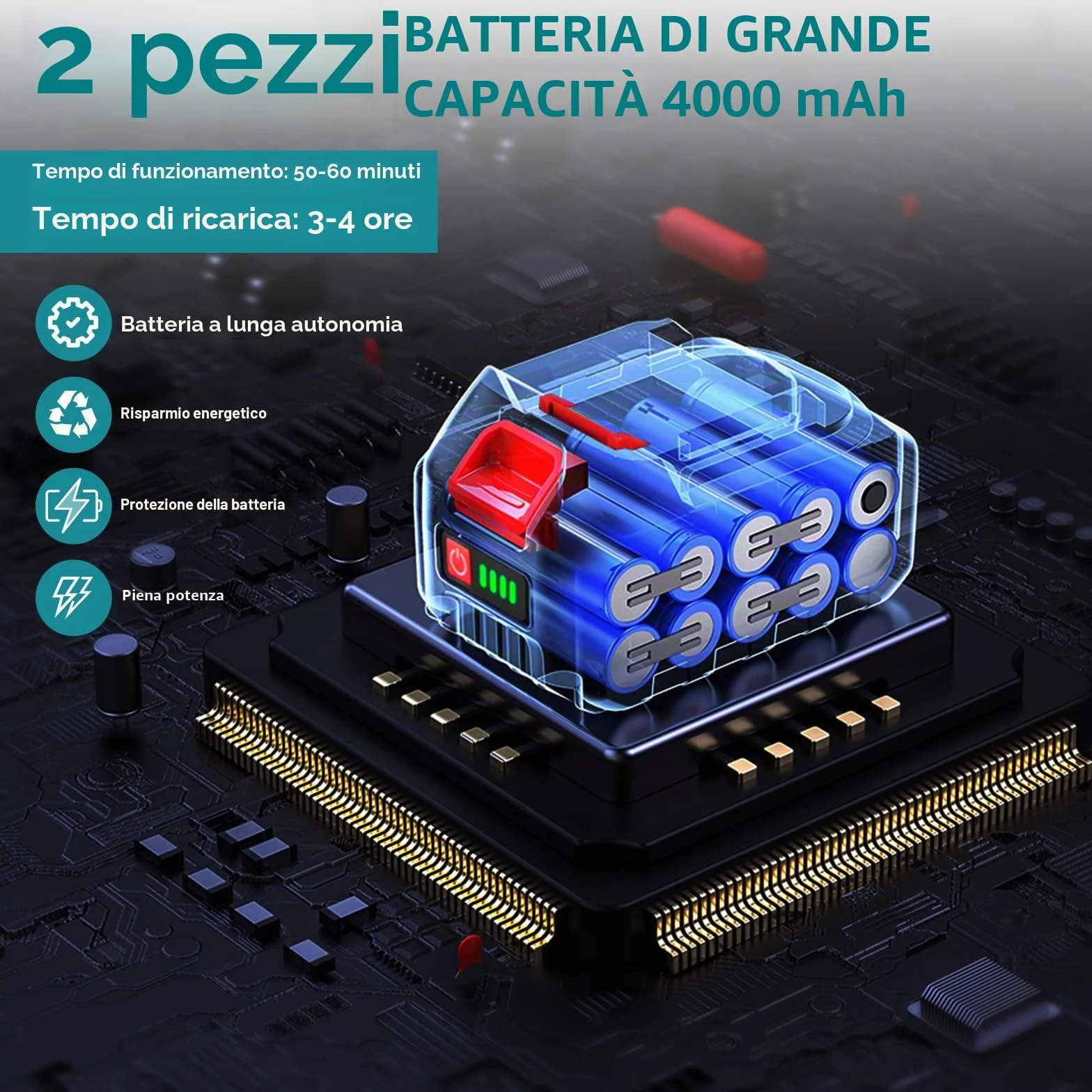ONEVAN tosatore per pecora a batteria, elettrico 2 batterie 4000 mAh, 6 velocità, senza fili per pecora e capre