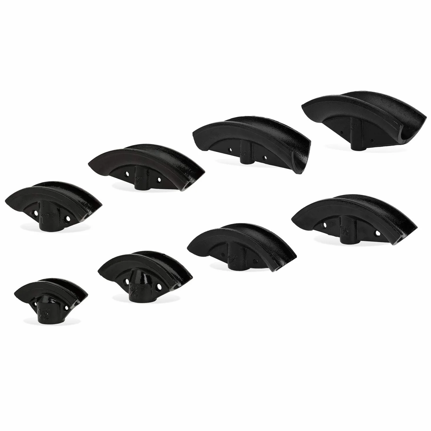 EBERTH Pezzi di pressione per curvatubi SET 8 ricambio 1/2"-3" ghisa solida laccato nero