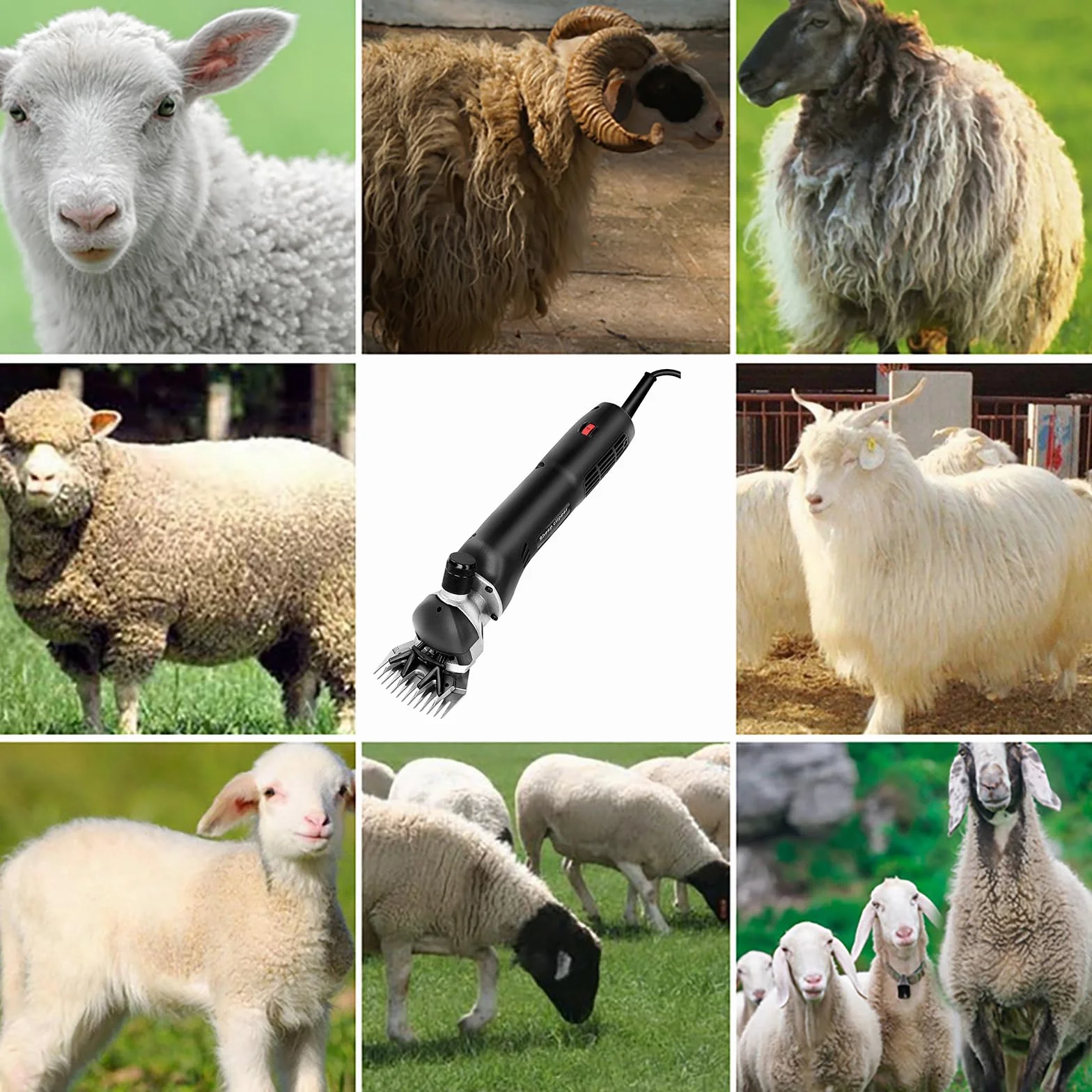 690W Tosatrice per Pecore Elettrica, Macchina tosapecora con 6 Velocità Regolabili, Tosapecore Elettrico, Cesoia elettrica per Pecore Montoni Capre Animali da Fattoria (Nero)