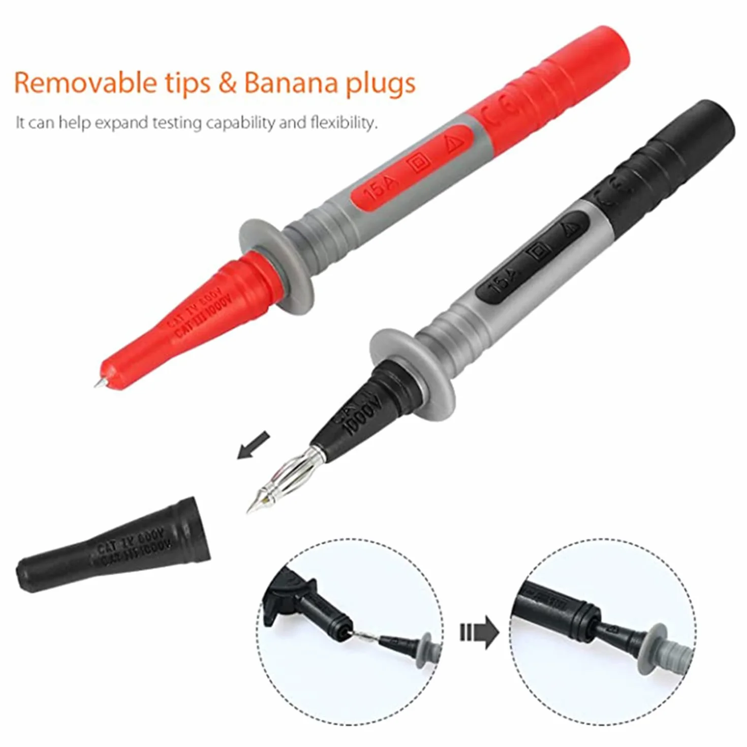 Cavi di Misura Multimetro MESTEK Cavi di Prova Puntali Tester Test Leads Kit Prolunga di Prova Pinze a Coccodrillo Clip e Mini-gancio Spina Banana Sonda per Digitale Multimetri Accessori 21 Pezzi