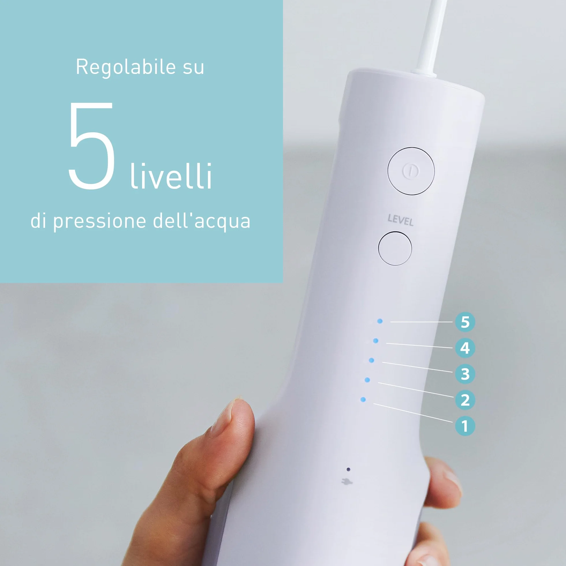 Panasonic Serie 300 Irrigatore Orale EW-DJ26-V303, Idropulsore dentale, 200ml, IPX7, 2 Ugelli Standard, 5 Impostazioni di Pressione, Accessorio da Viaggio, Viola
