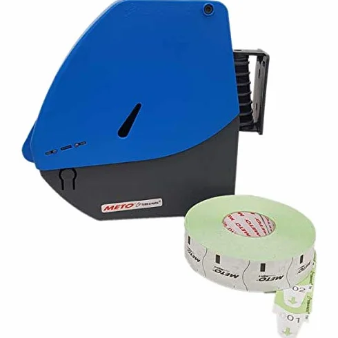 DISTRIBUTORE ELIMINACODE A STRAPPO METO D900 BLU + ROTOLO 4000 SCONTRINI