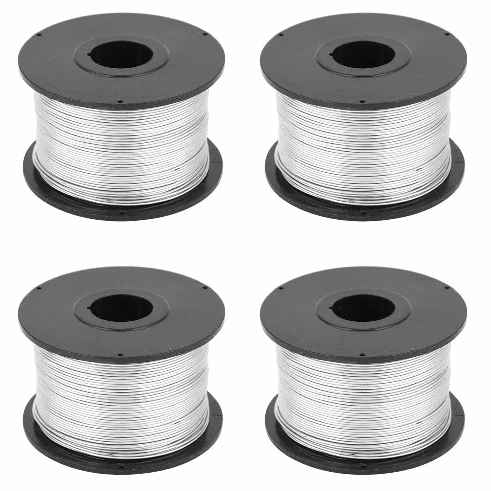 4 Rotolo di Filo di Acciaio Tondo, 110 m 0,8 mm di Bobina di Filo di Legatura per Tondo per Cemento Armato, Bobina di Filo per Tiranti per Tondo per Cemento Armato, per Legatrice Automatica di Barre