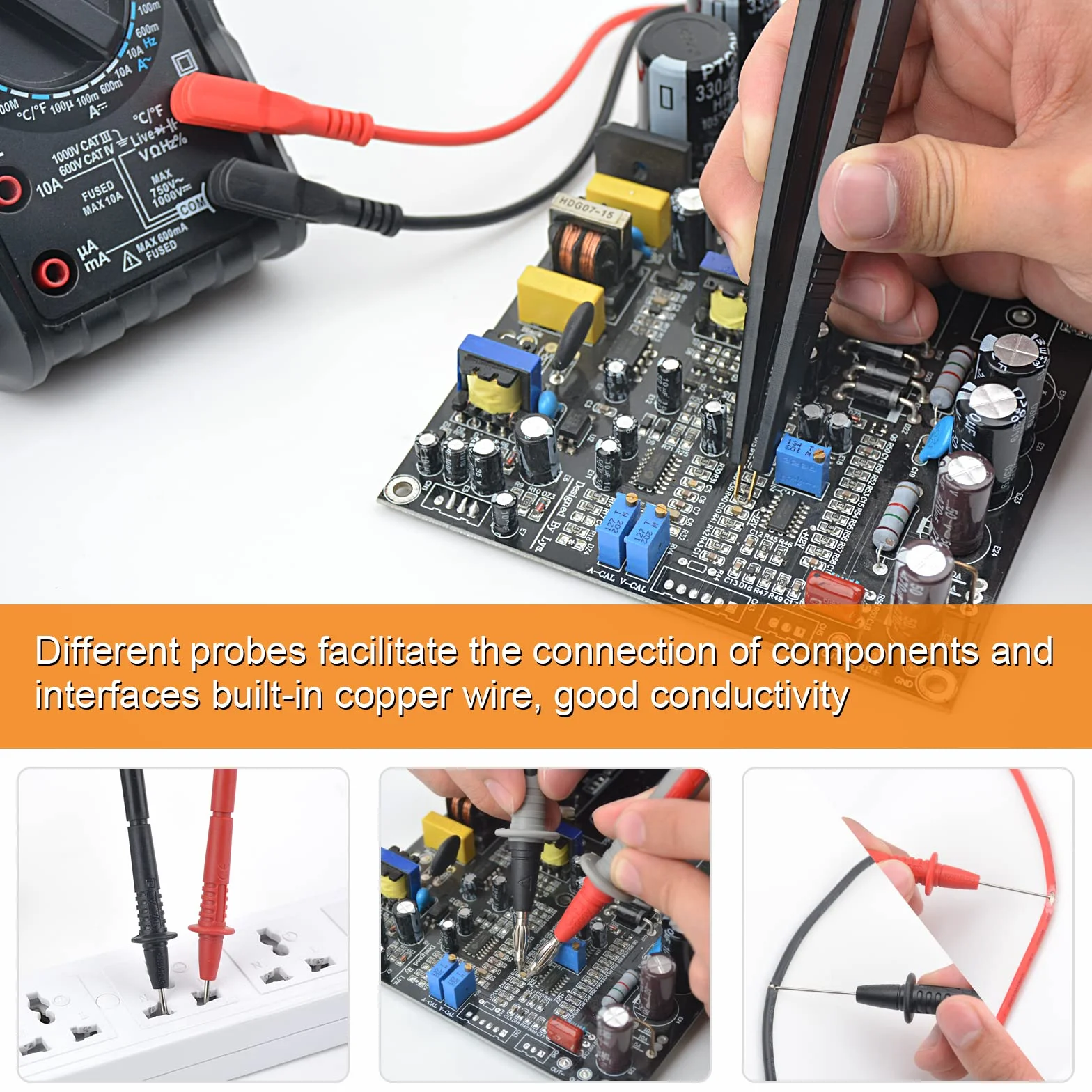 Cavi di Misura Multimetro MESTEK Cavi di Prova Puntali Tester Test Leads Kit Prolunga di Prova Pinze a Coccodrillo Clip e Mini-gancio Spina Banana Sonda per Digitale Multimetri Accessori 21 Pezzi