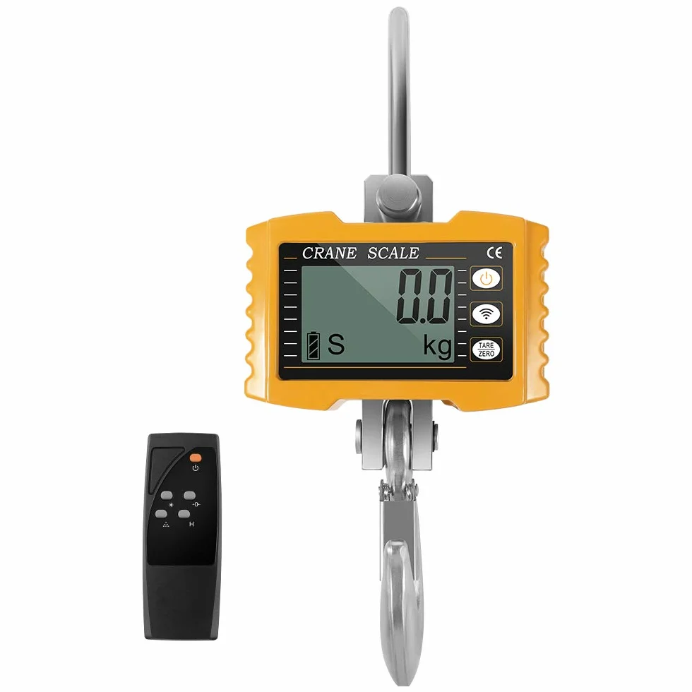 Pesante Bilancia Industriale 1000kg/2200lbs per Gru Digitale con Telecomando 1T