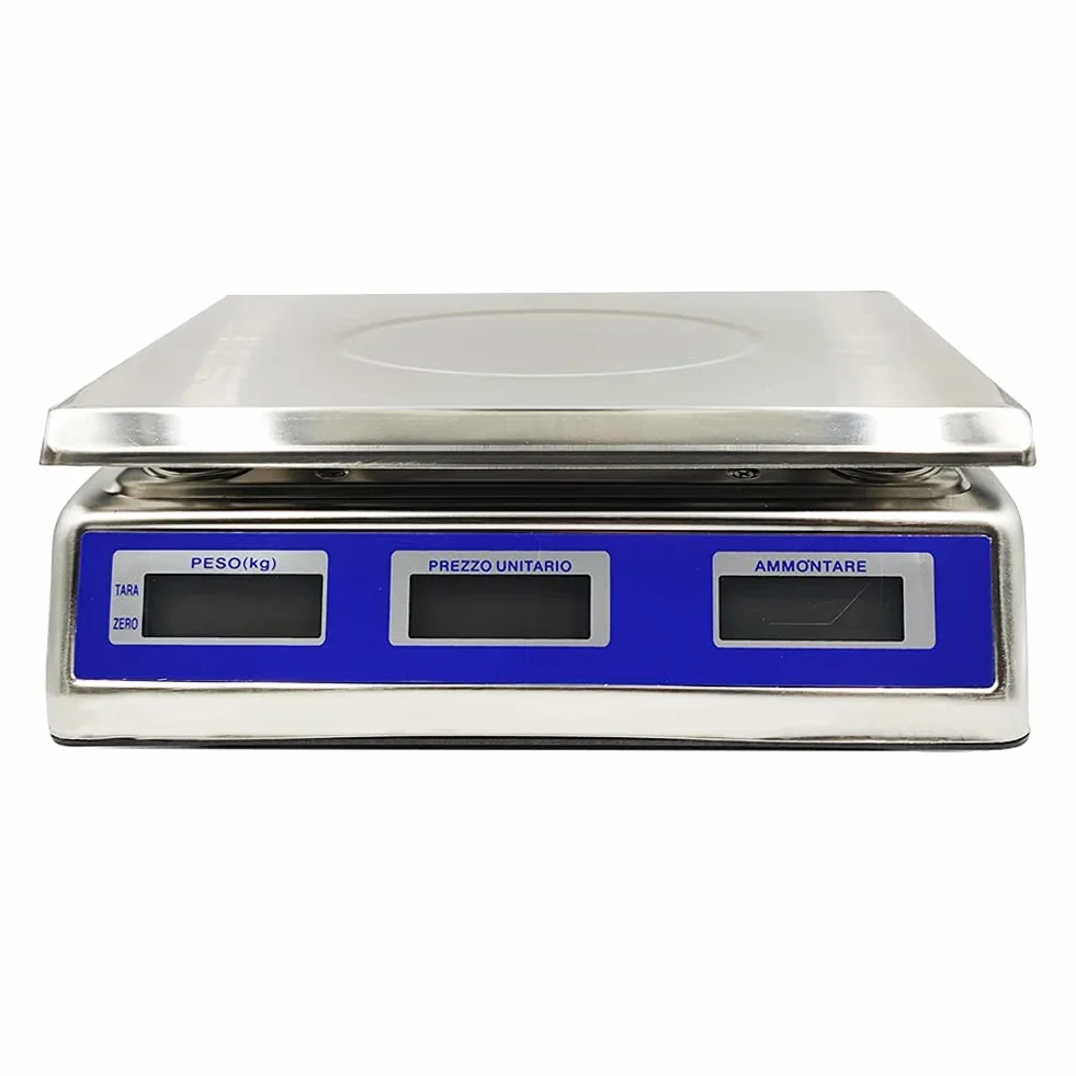 BILANCIA ELETTRONICA PROFESSIONALE DA BANCO IN ACCIAIO INOX DIGITALE 40 KG 2GR
