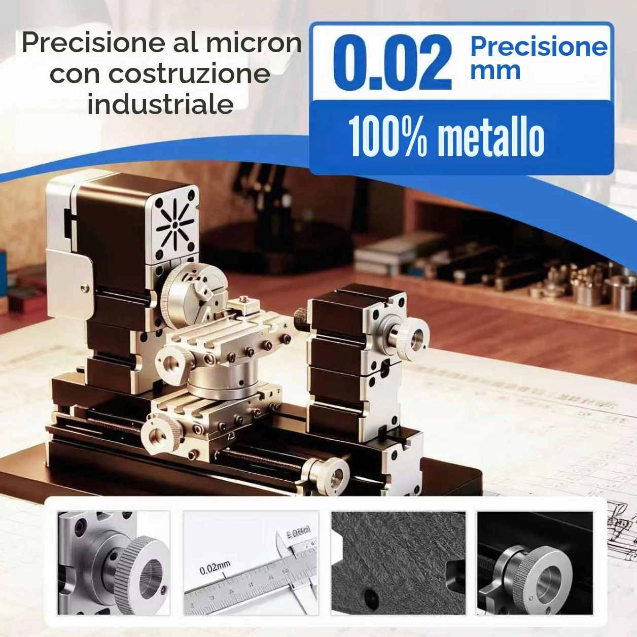 Alta Potenza 60W Potente Mini Metallo Fai Da Te 4-asse Tornio Rotante Mini Tornio Utensili con Base 12000 RPM per Legno Metalli Morbidi Plexiglass Plastica