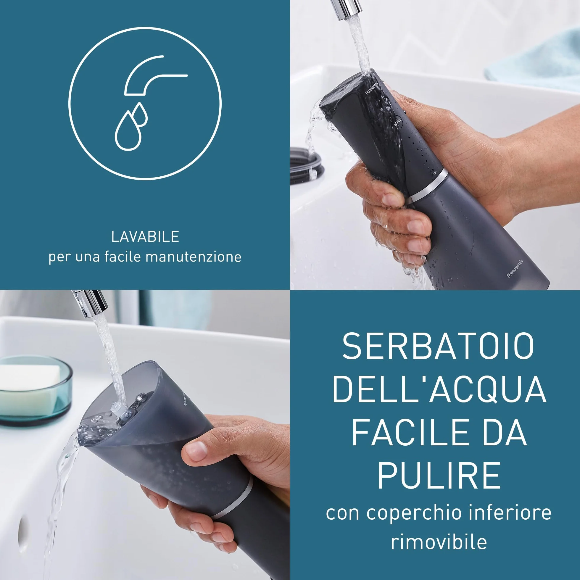 Panasonic Serie 800 Irrigatore Orale a Ultrasuoni EW-DJ86-K503, Idropulsore dentale, 200ml, 1 Ugello a Ultrasuoni e 1 Ugello Ortodontico, 5 Impostazioni di Pressione, Accessorio da Viaggio, Nero