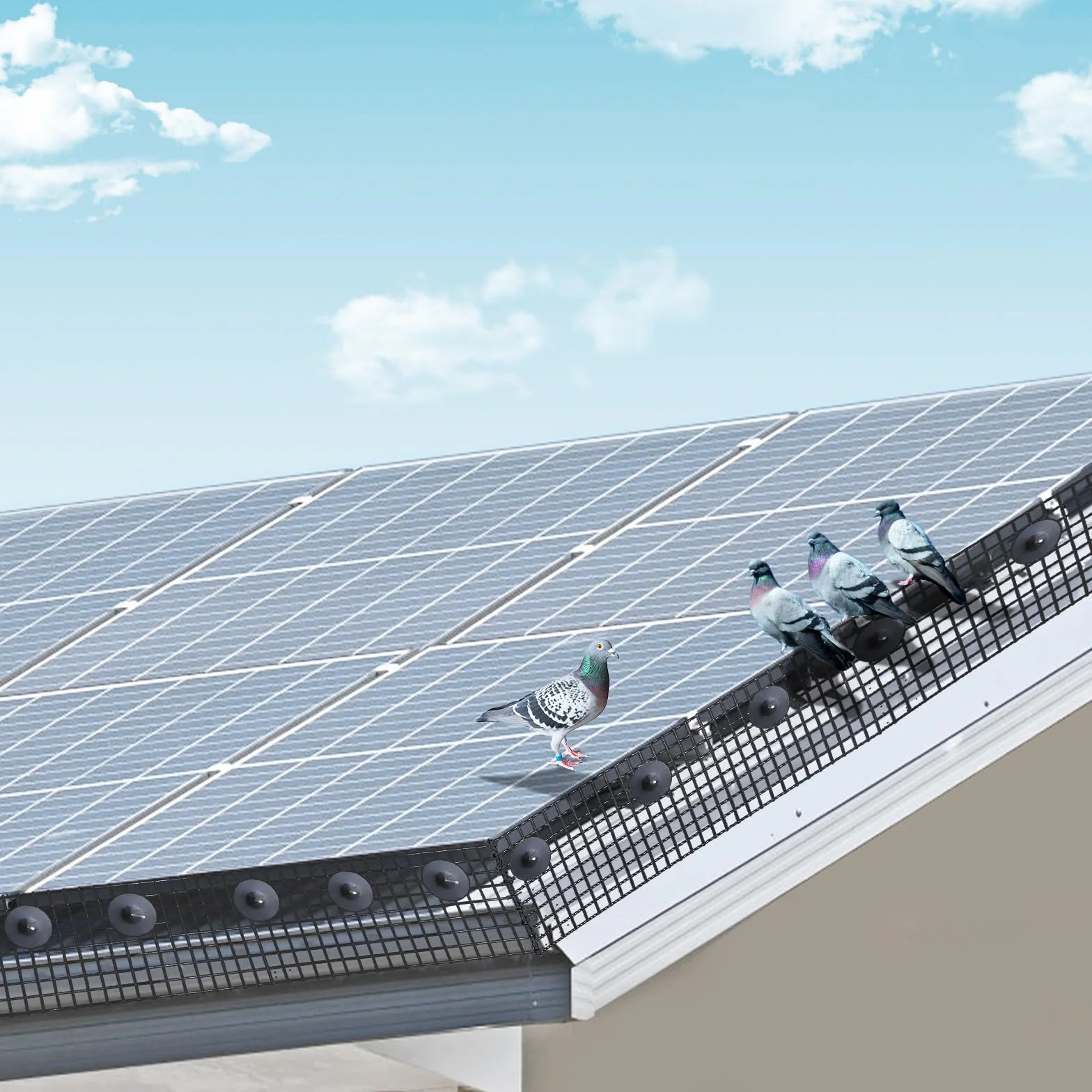 VEVOR Pannello Solare a Rullo Griglia di Protezione 20,3 cm x 30,5 m Anti-Uccelli Acciaio Inox PVC 12,7 mm