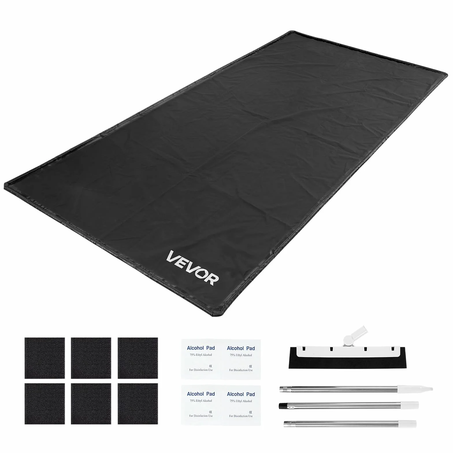 VEVOR Tappetino Antiscivolo per Garage, 2,4 x 4,9 x 0,03 m, con Tergivetro, Resistente e Impermeabile, Protezione per Pavimenti da Neve, Pioggia, Fango, Tappetino per Garage Officina, Nero