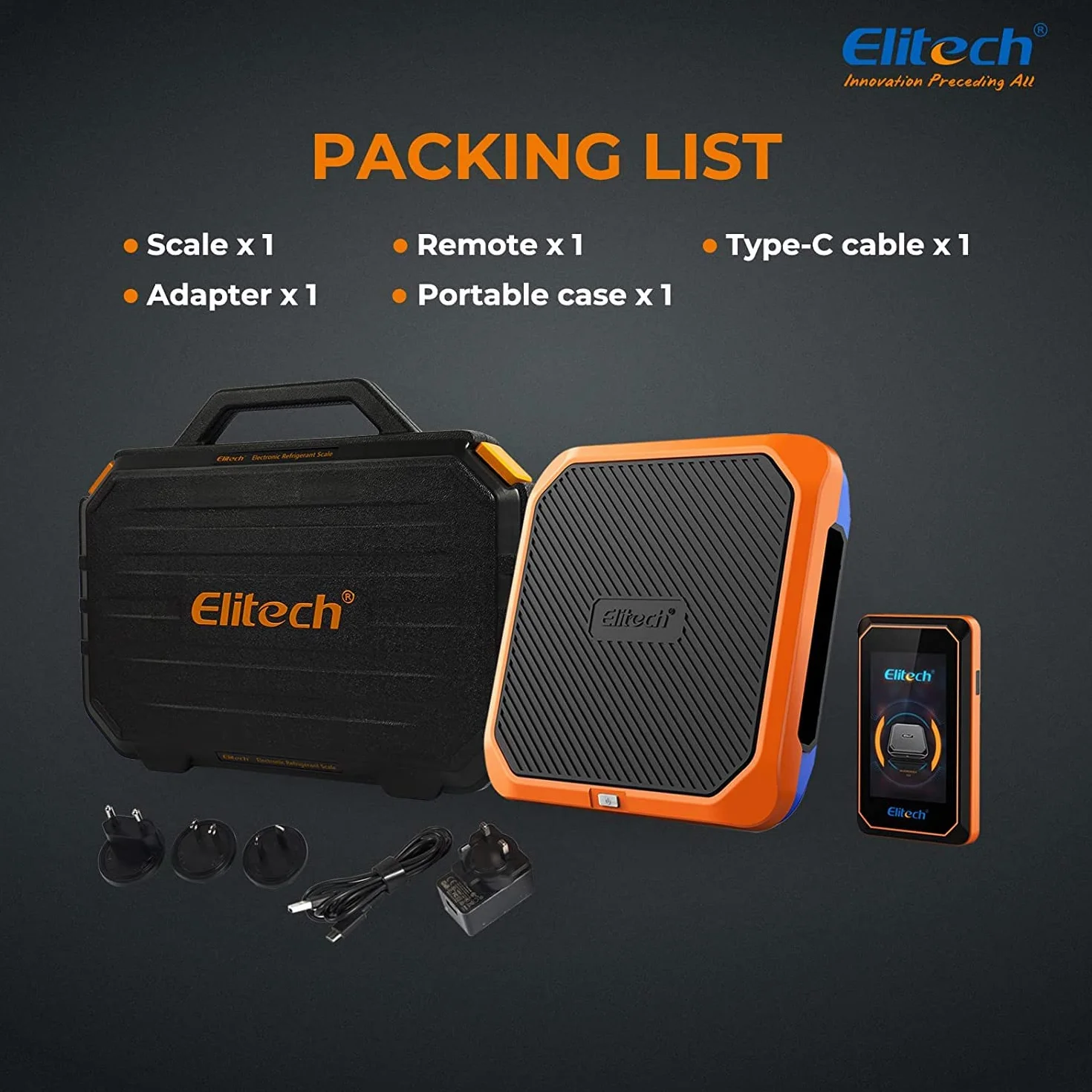 Elitech Bilancia per Refrigerante Intelligente, 100KG / 220LB, Touch Screen, HVAC, Bilancia per Refrigerante con Recupero di Refrigerazione Automatico dell'aria Condizionata, Wireless SRL-100