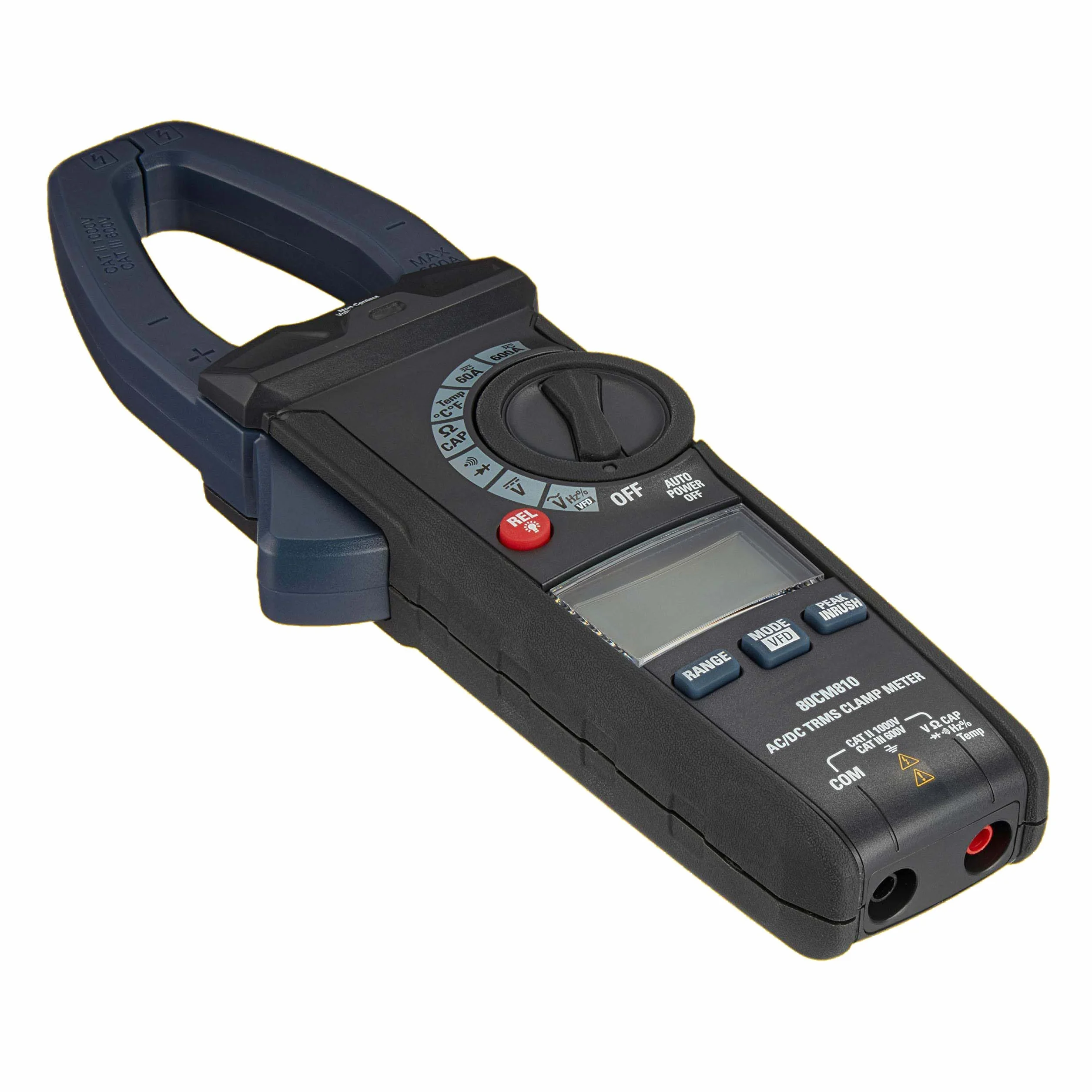 Amazon Basics Misuratore a pinza 600 A CA/CC, vero valore efficace RMS, NCV, torcia, 6.000 punti di misura di, Nero