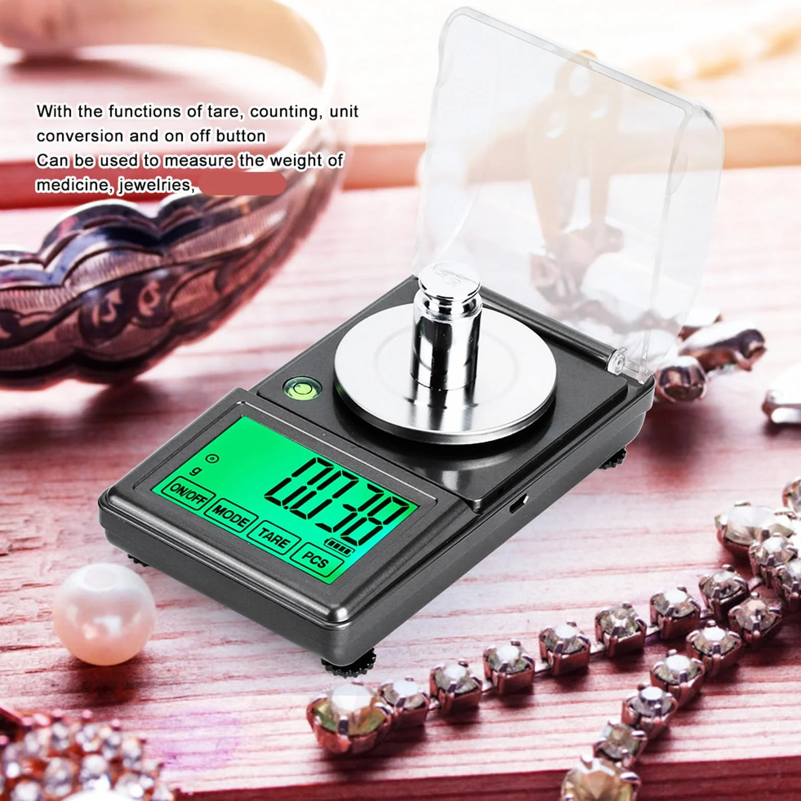 50g / 0 . 001g Mini bilancia digitale per gioielli ad alta precisione Bilancia elettronica portatile Bilancia da laboratorio Bilancia da laboratorio