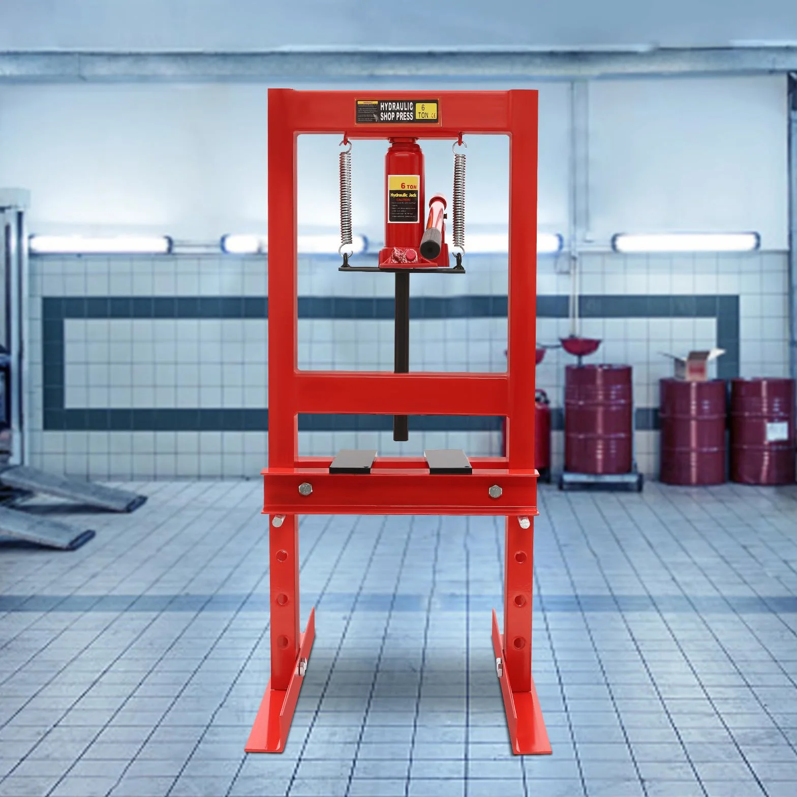 Pressa idraulica 6T H-Frame da officina con piastre
