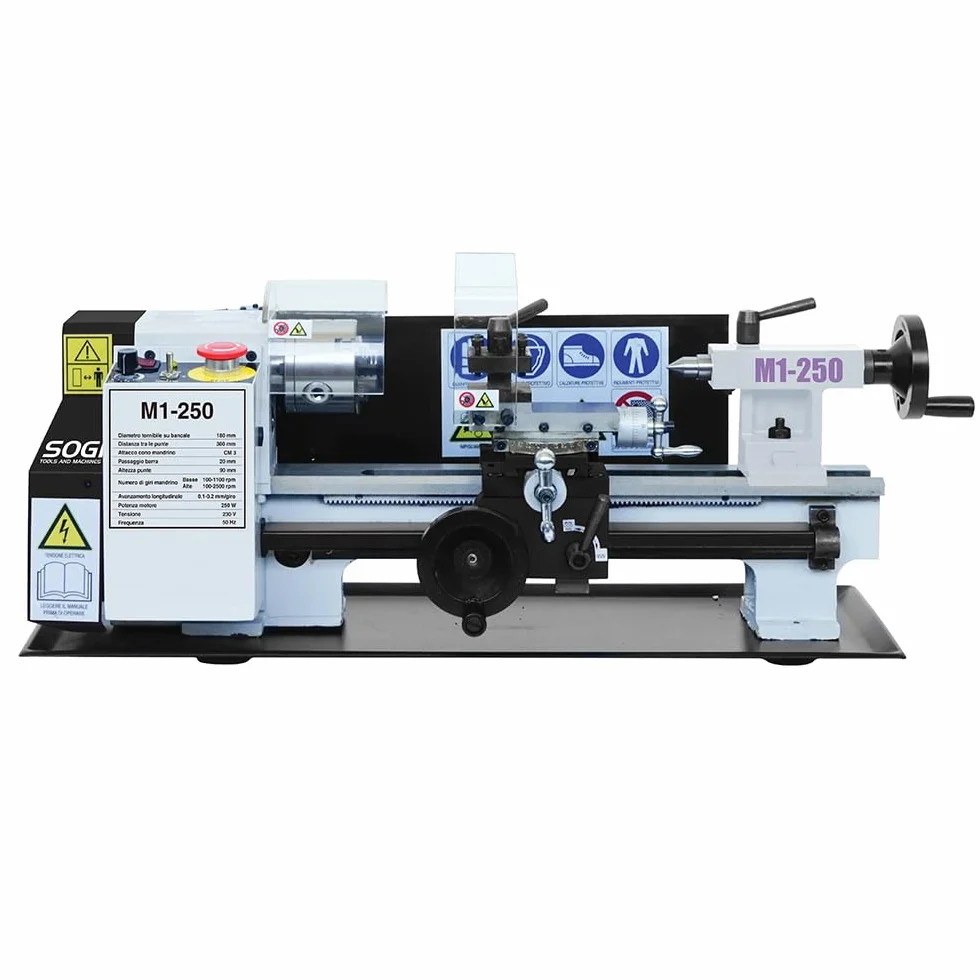 SOGI M1-250 Tornio per metalli da banco 180 x 300 avanzamento automatico longitudinale