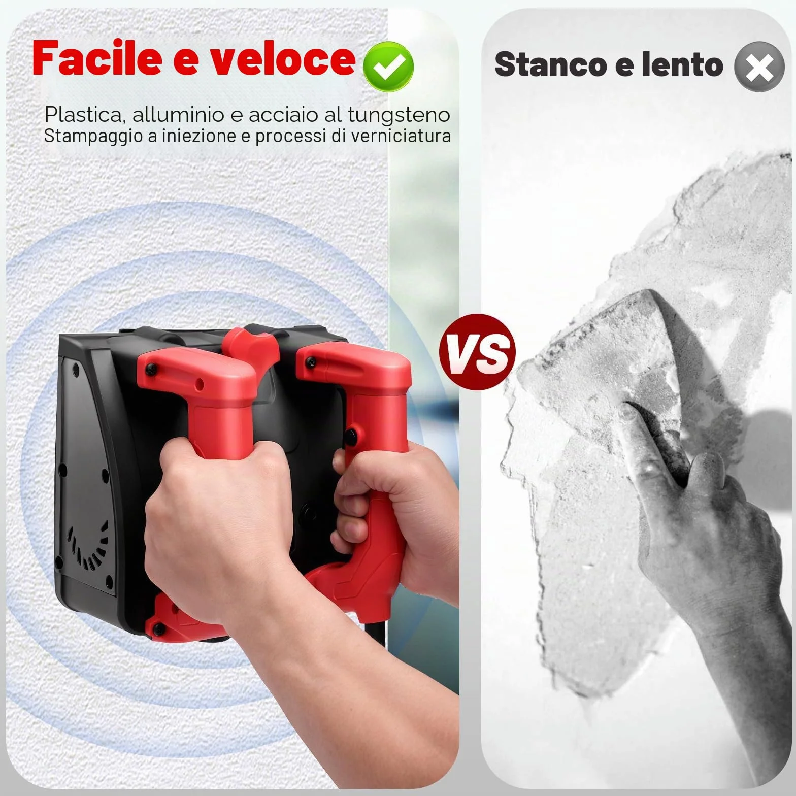 Fresa per ristrutturazione da 1200W, levigatrice per calcestruzzo, fresa per calcestruzzo, levigatrice, fresa per intonaco, fresa per muri, pialla elettrica da parete, levigatrice, fresa per intonaco