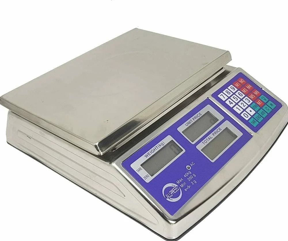 Bilancia Elettronica Professionale da Banco in Acciaio Inox Digitale 40 kg 2 g