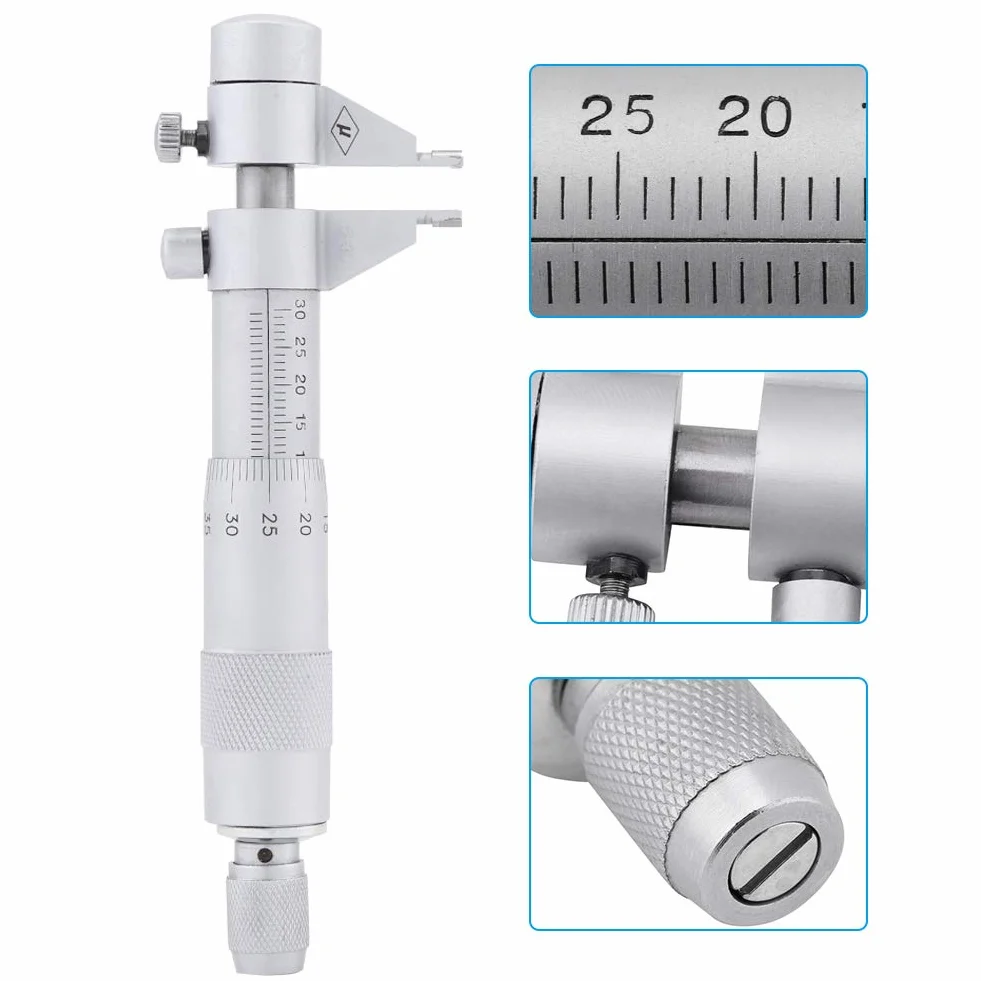 Micrometri Interni 5-30mm/0,01mm Precisione Acciaio Inossidabile per Tubo Interno