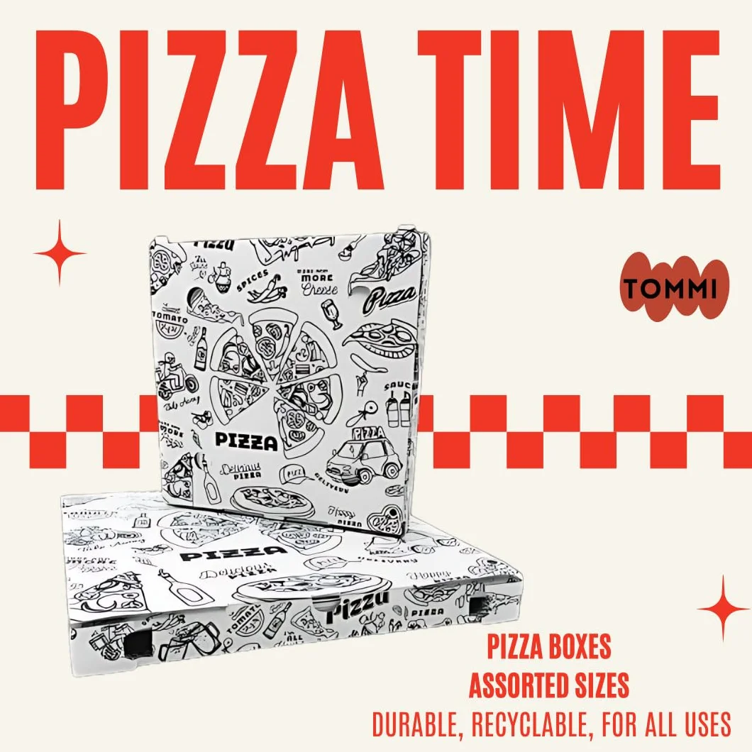 TOMMI Scatole in Cartone per Pizza 50x50x5 cm Confezione da 50 Pezzi
