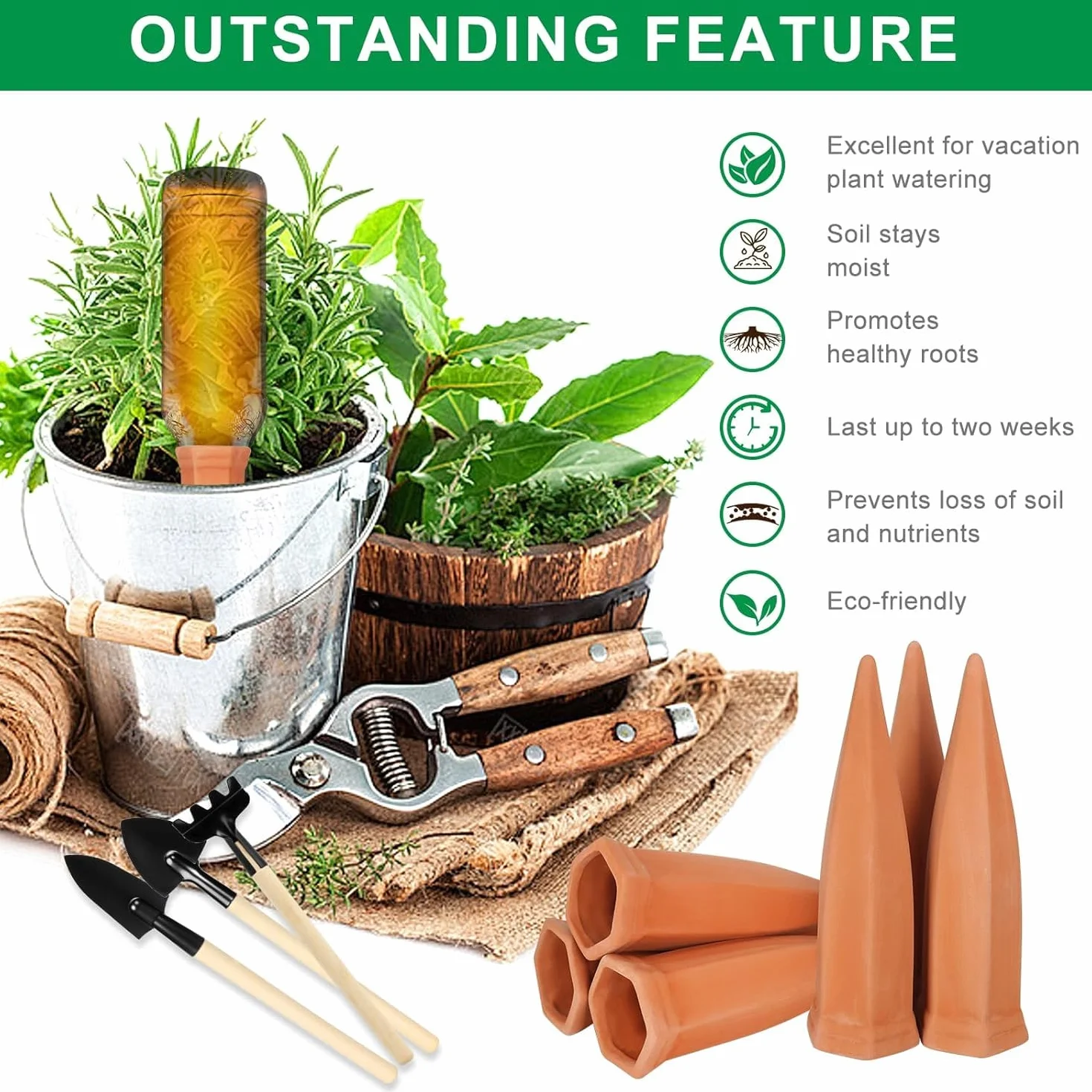 Coni Irrigatori per Piante,Strumenti per Irrigazione,Irrigazione Automatica per Piante da Interno,Kit da 8 Coni per Piantes,Pianta Acqua Dispositivi per Giardino Casa All'aperto per Vacanza