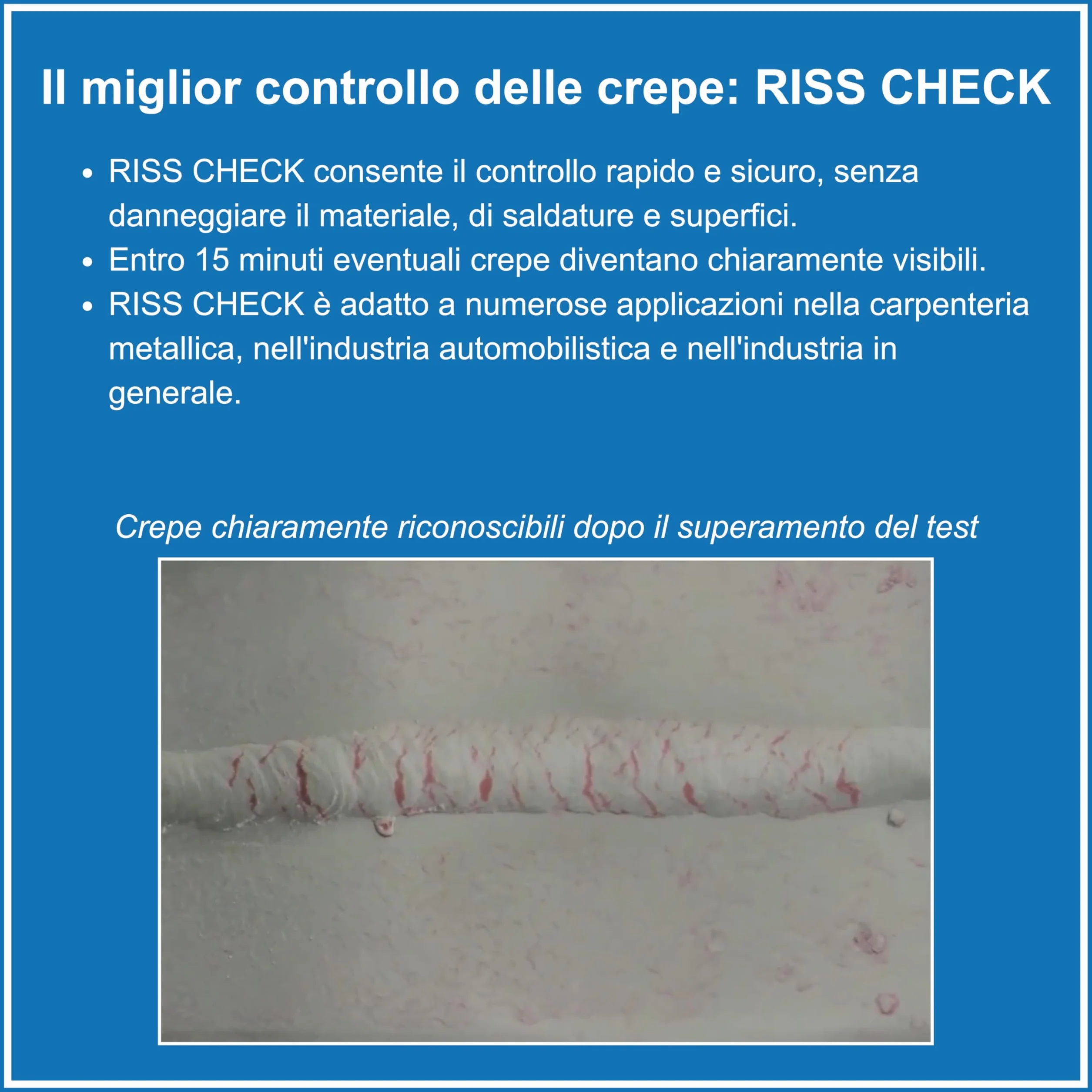 RvK RISS CHECK – Kit controllo crepe 3×500 ml – Spray detergente, spray rilevatore rosso, spray contrasto bianco – Prova non distruttiva DIN EN ISO 3452-2