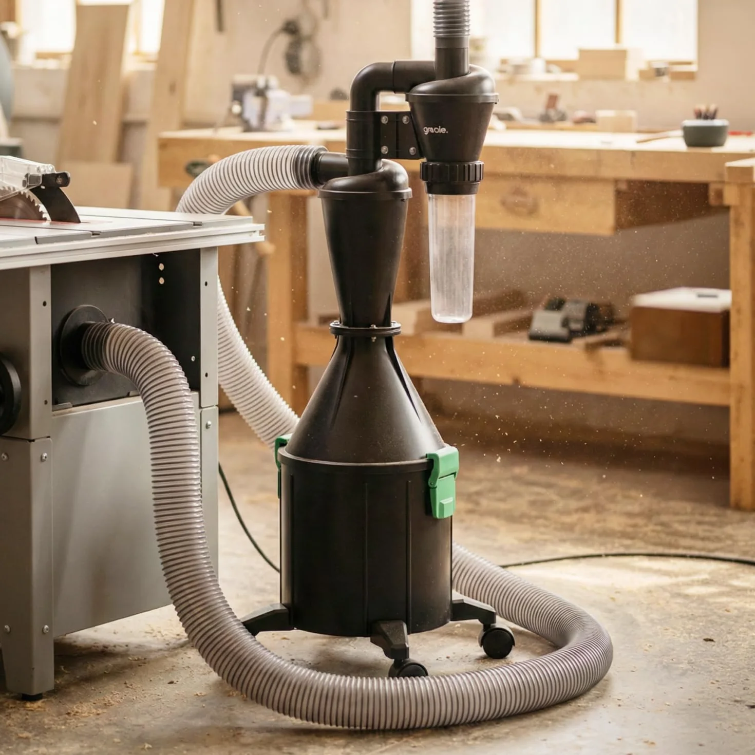 greate ciclone separatore per legno a 2 stadi con contenitore da 17 L - aspirazione ciclonica per officina, mobile o fissa - separatore ciclonico - Dust Commander - Aspiratore Ciclonico