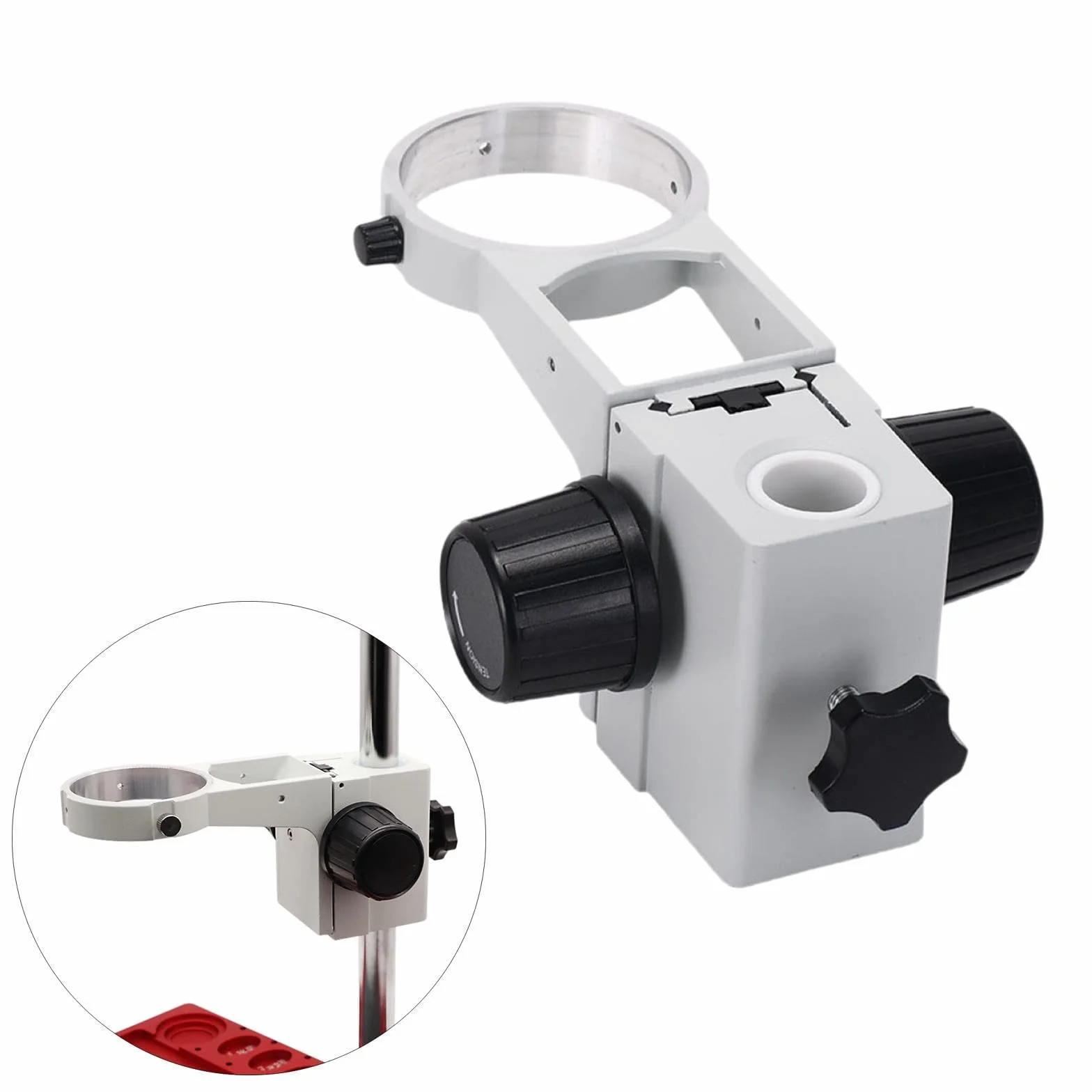 Milageto Staffa per Messa a Fuoco Microscopio Stereo 50 mm Fissaggio Manuale
