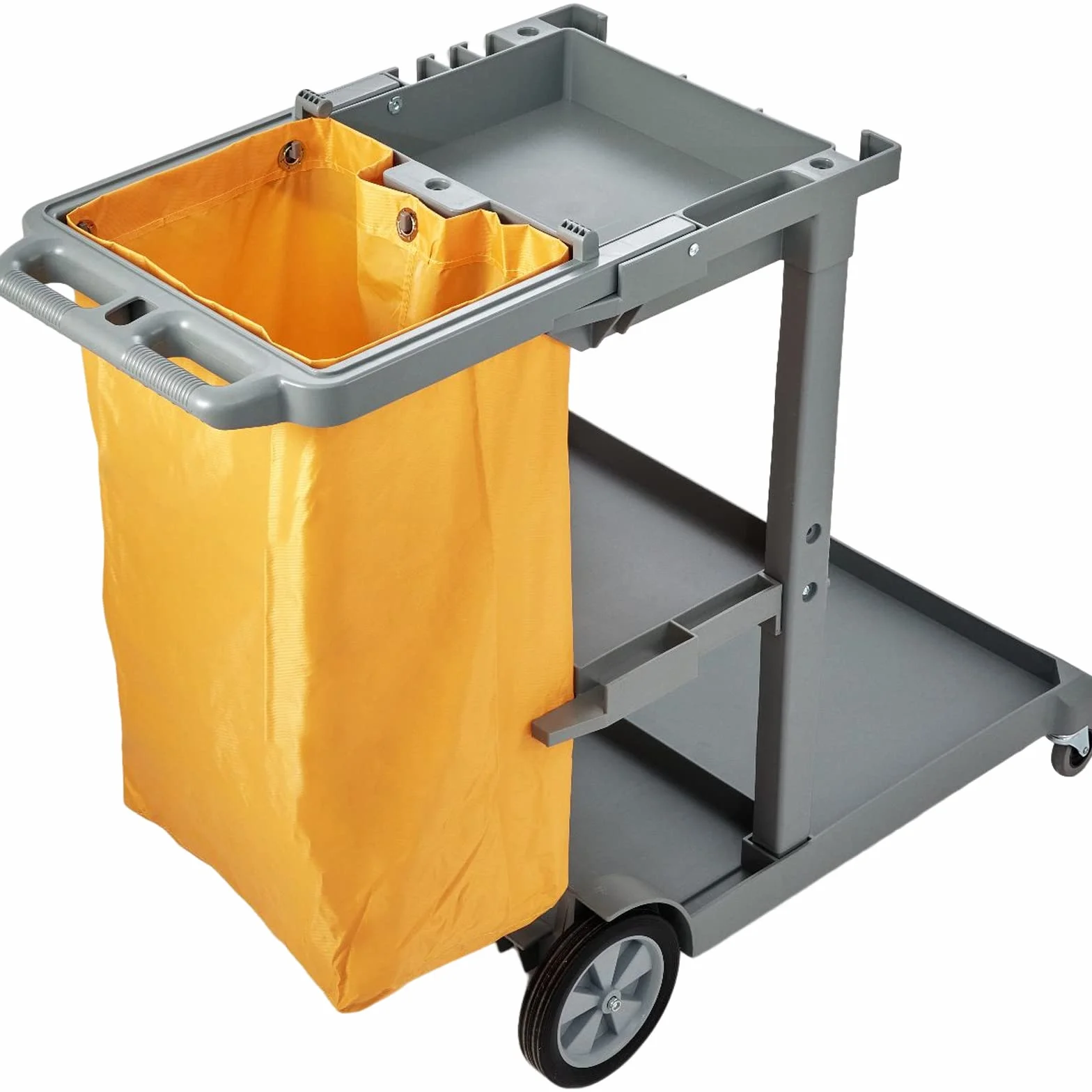 VEVOR Carrello Pulizia 3 Ripiani Sacco Raccolta Ruote PVC 90,7kg