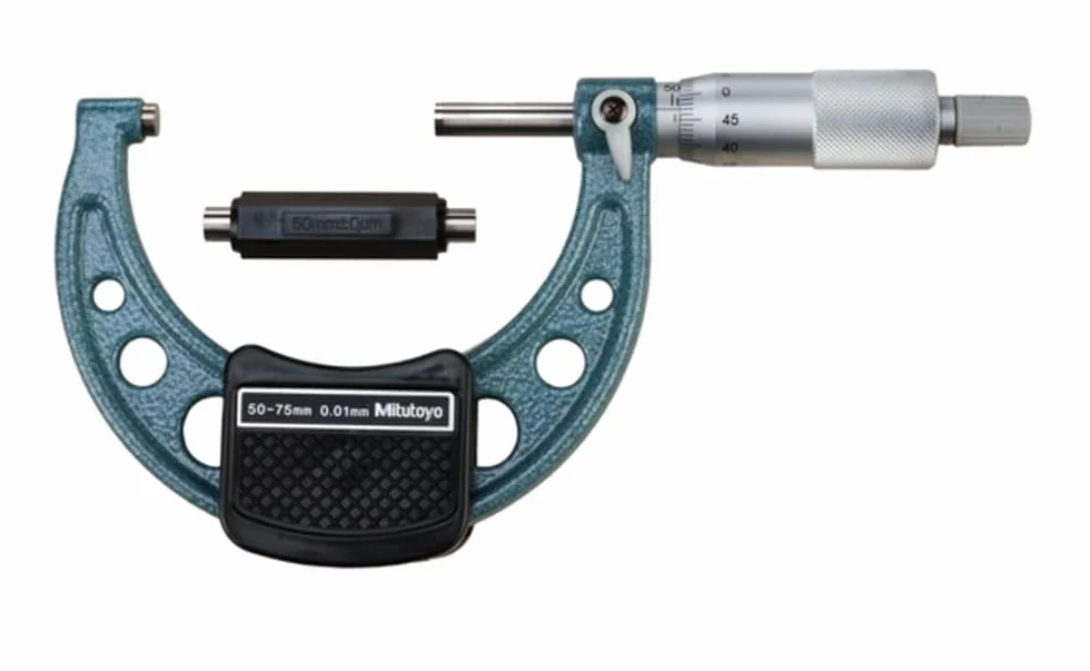 Mitutoyo 103-139-10 Micrometro OM-75 50-75 mm 0,01 mm carburo custodia
