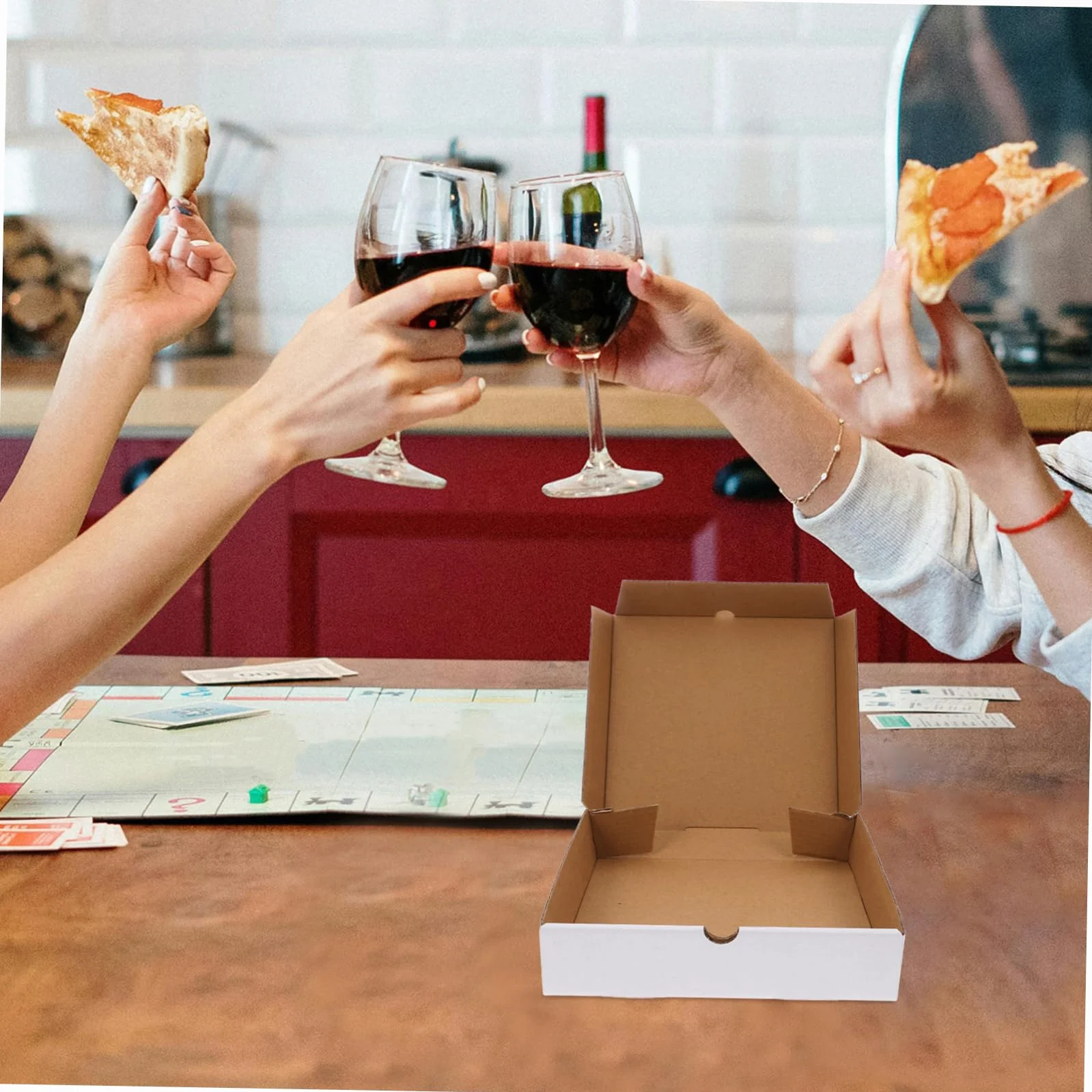 Gatuida Kraft Bianca Pizza Carta Riciclabile 30 Pezzi Imballaggi Asporto Cibo