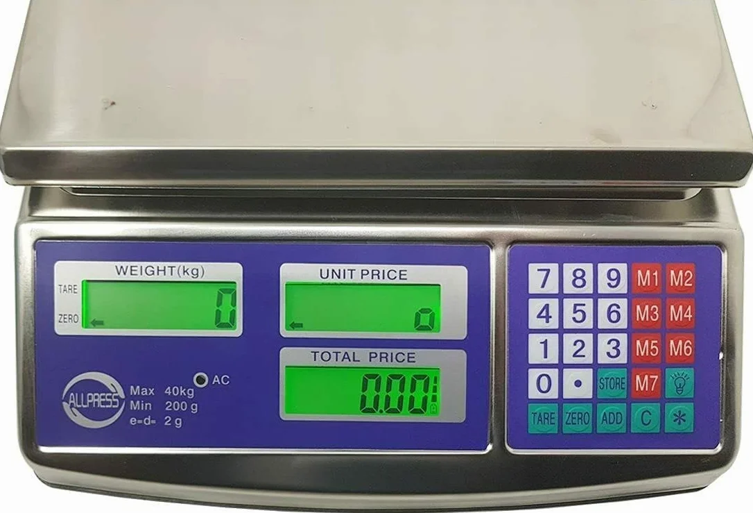 Bilancia Elettronica Professionale da Banco in Acciaio Inox Digitale 40 kg 2 g