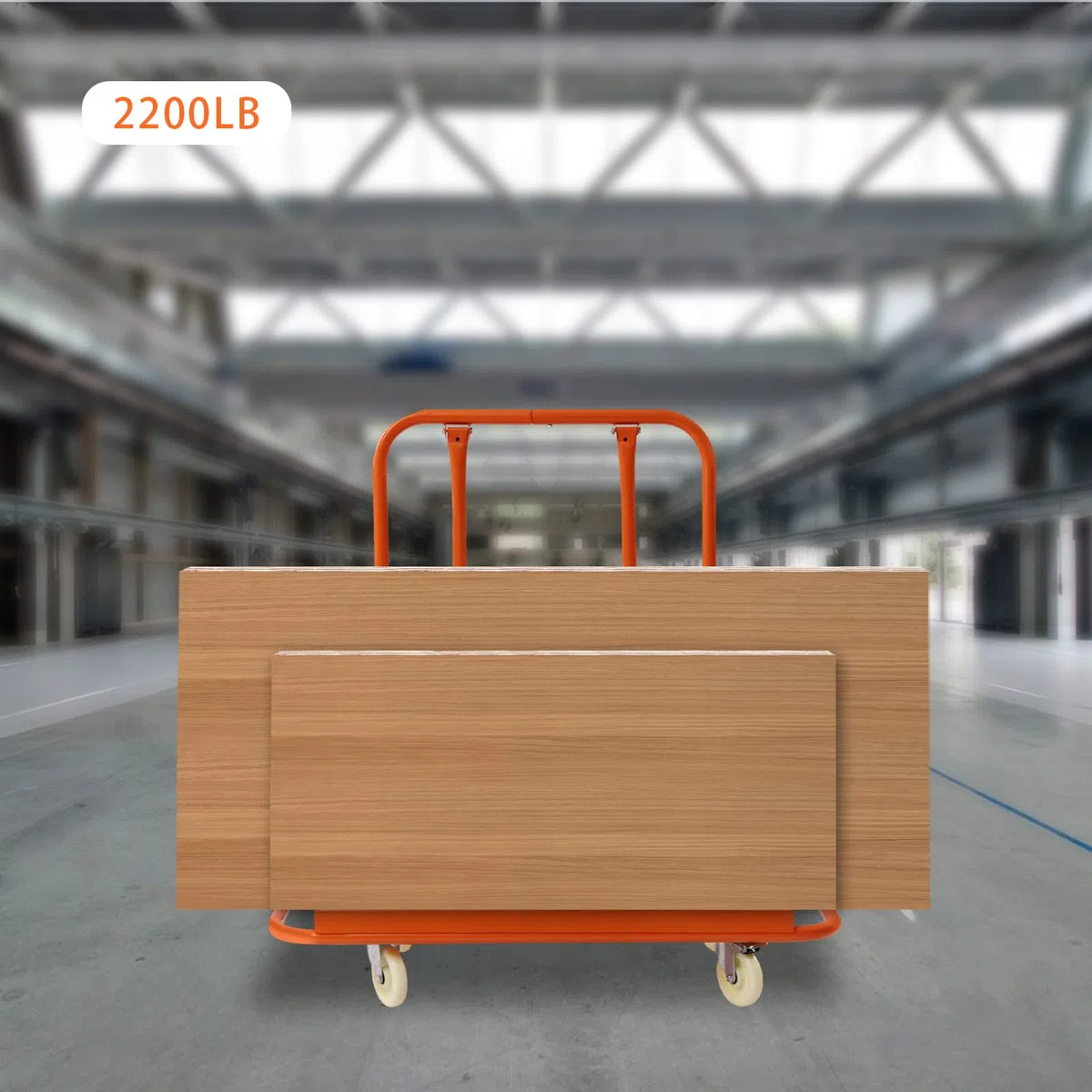 Supporto per pannelli, cartongesso, con 4 ruote universali, capacità fino a 1000 kg, per il trasporto di legno, cartongesso, 117 x 58 x 119 cm, carrello
