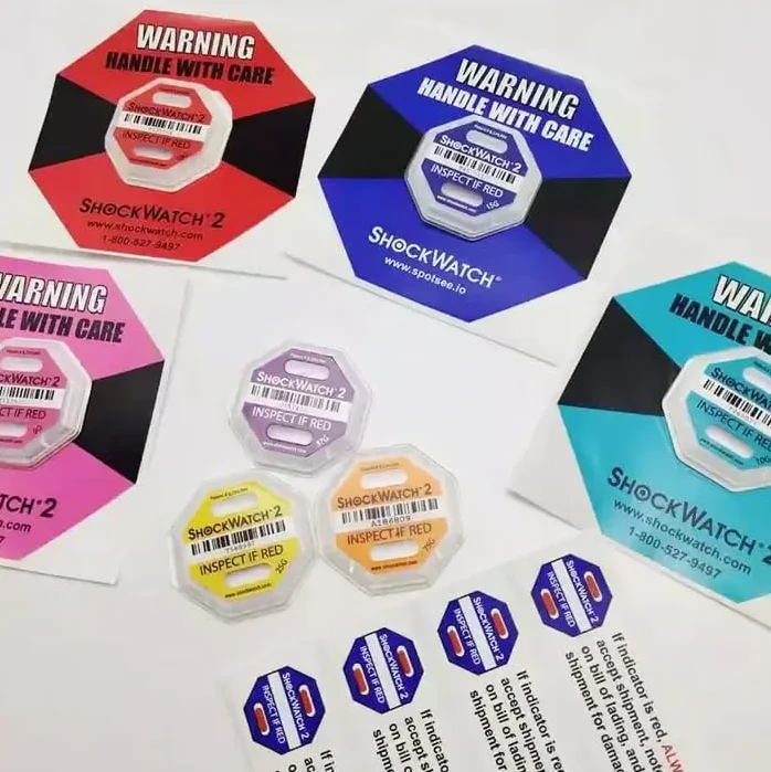StickersLab - 10 Indicatori di Impatto verticale bidirezionale Shockwatch 2 (Sensitivity 25G)