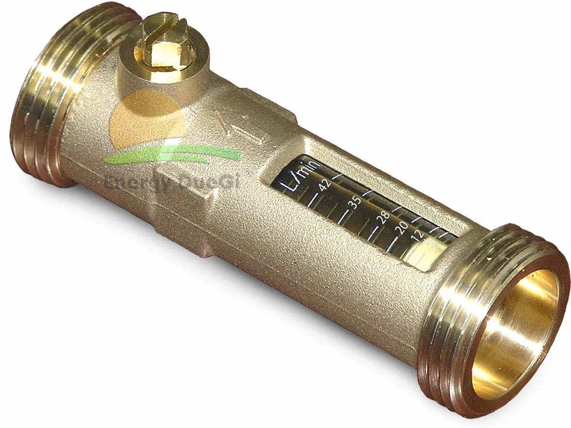 Regolatore di portata flussometro per impianti solari 1"1/4 M x 1"1/4 M