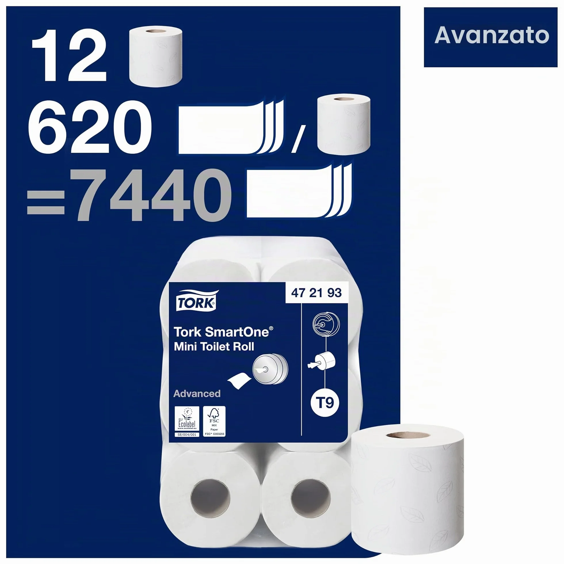 Tork SmartOne Mini Toilet Roll Bianco T9