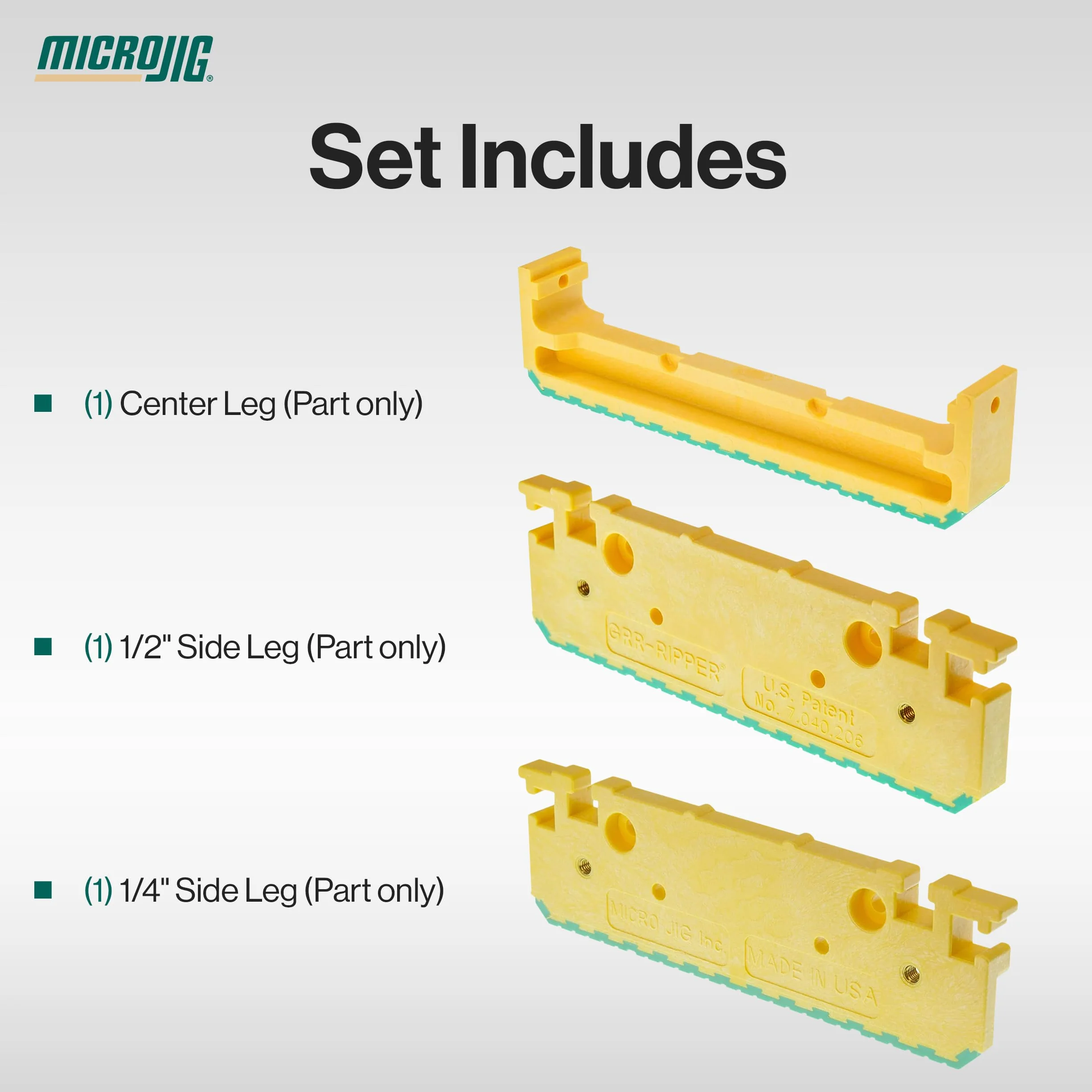 Micro Jig GRR-Ripper Yellow 3-Piece Replacement Leg Set