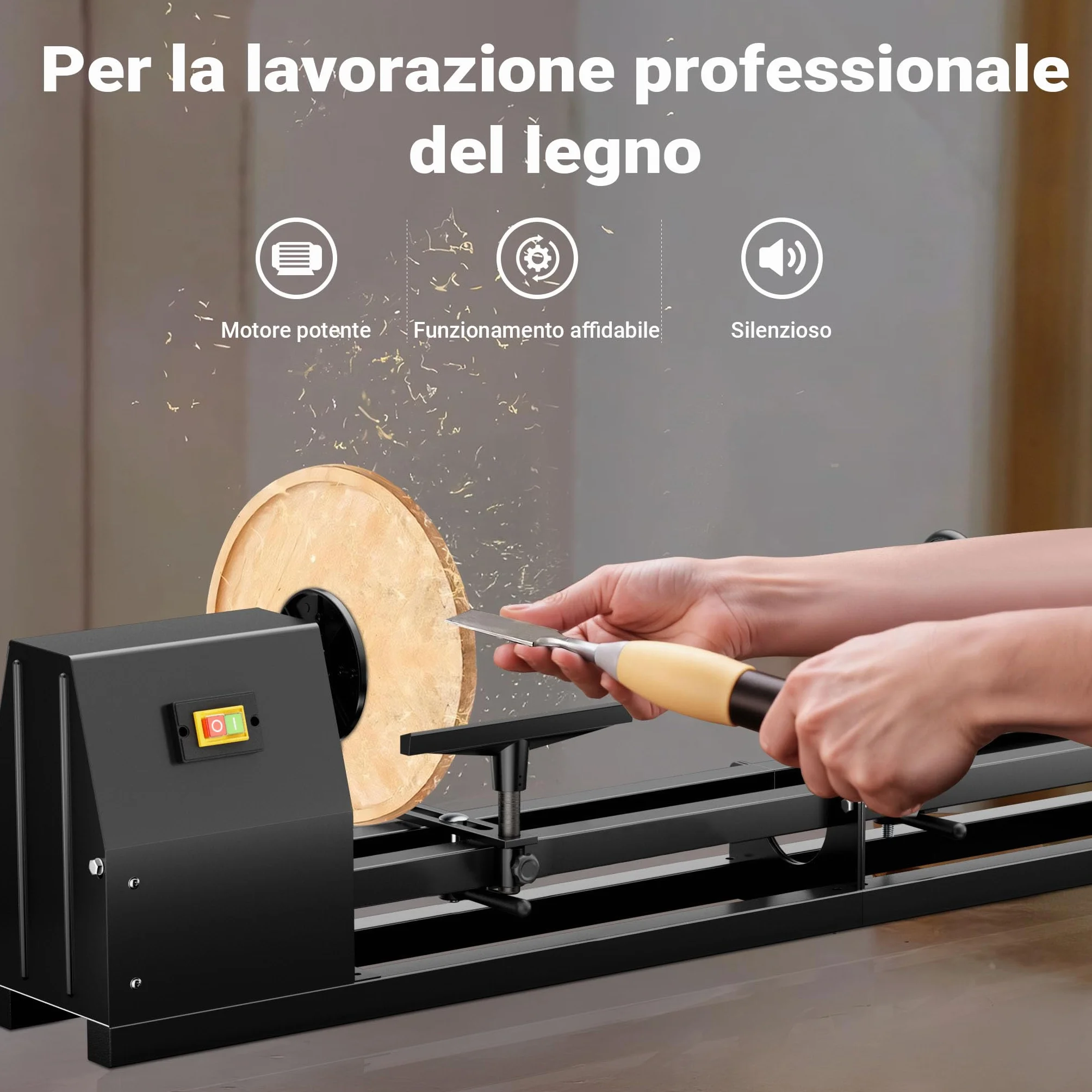 Tornio per legno da 400 watt 1000 mm diametro 350 mm per tornitura legno