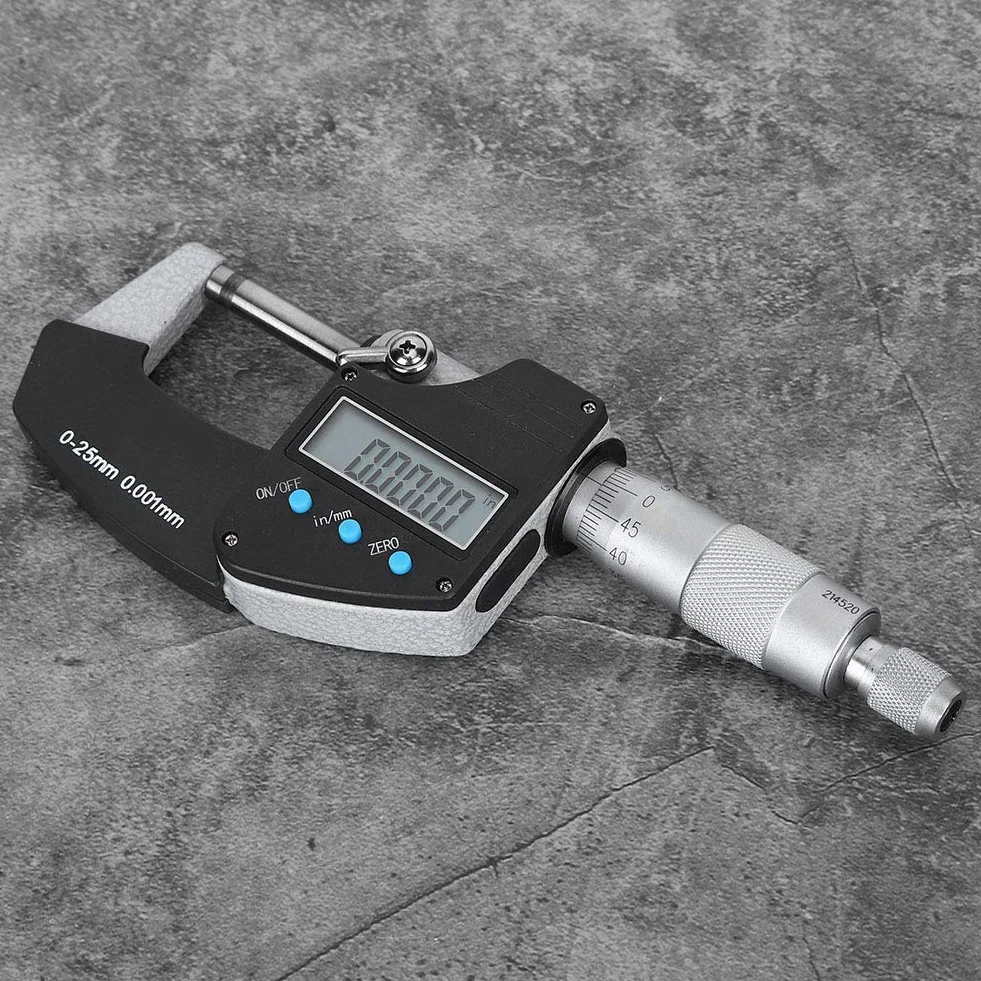 Micrometro Digitale 0-25 mm 0,001 mm Precisione Cifre Esterne Pollici Metrico Imperiale