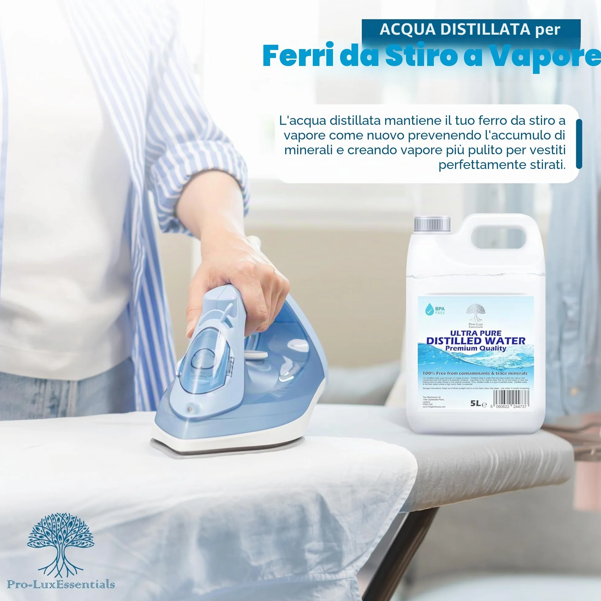 Acqua distillata pura 100% 20 litri per CPap, ferri da stiro, umidificatori