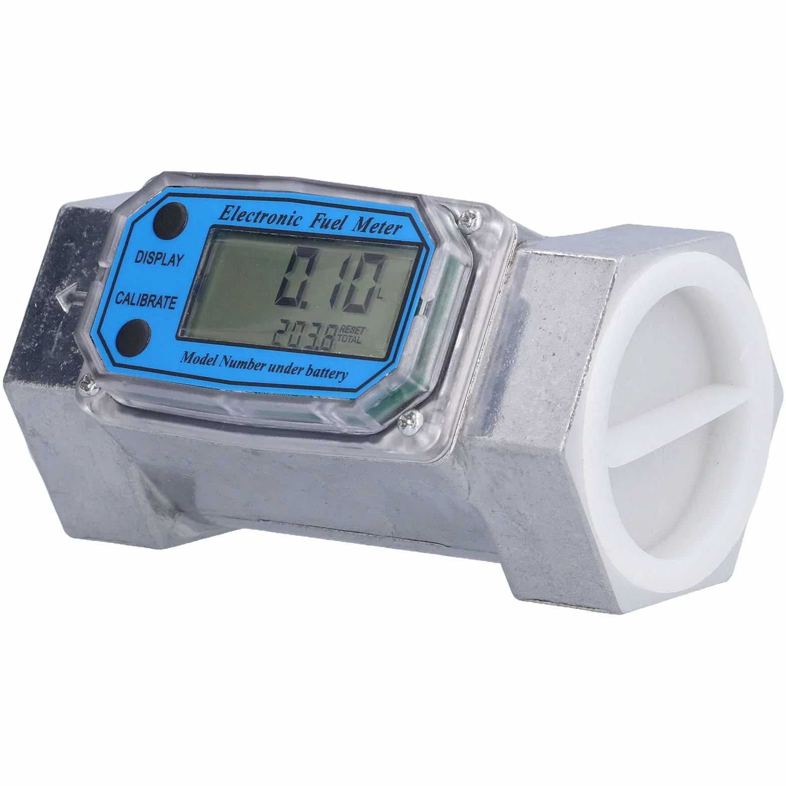 Misuratore di portata elettronico a turbina 35-200L/Min Benzina Contalitri Digitale Display LCD LLW-50