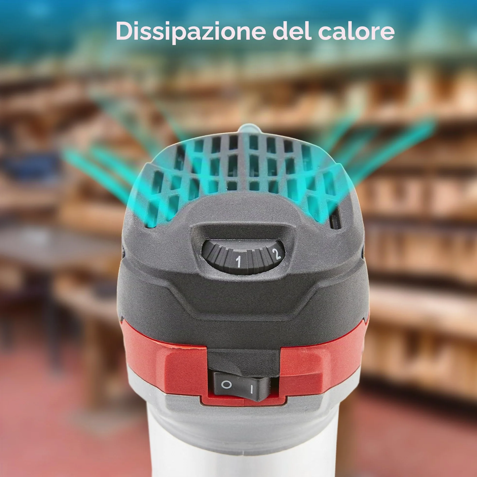 Arebos Fresatrice verticale | Fresatrice per legno con 6 livelli di velocità | Bloccaggio mandrino 710 W | Base a immersione e trimmer | Pinza di serraggio Ø 6 e 8 mm | Con borsa porta utensili