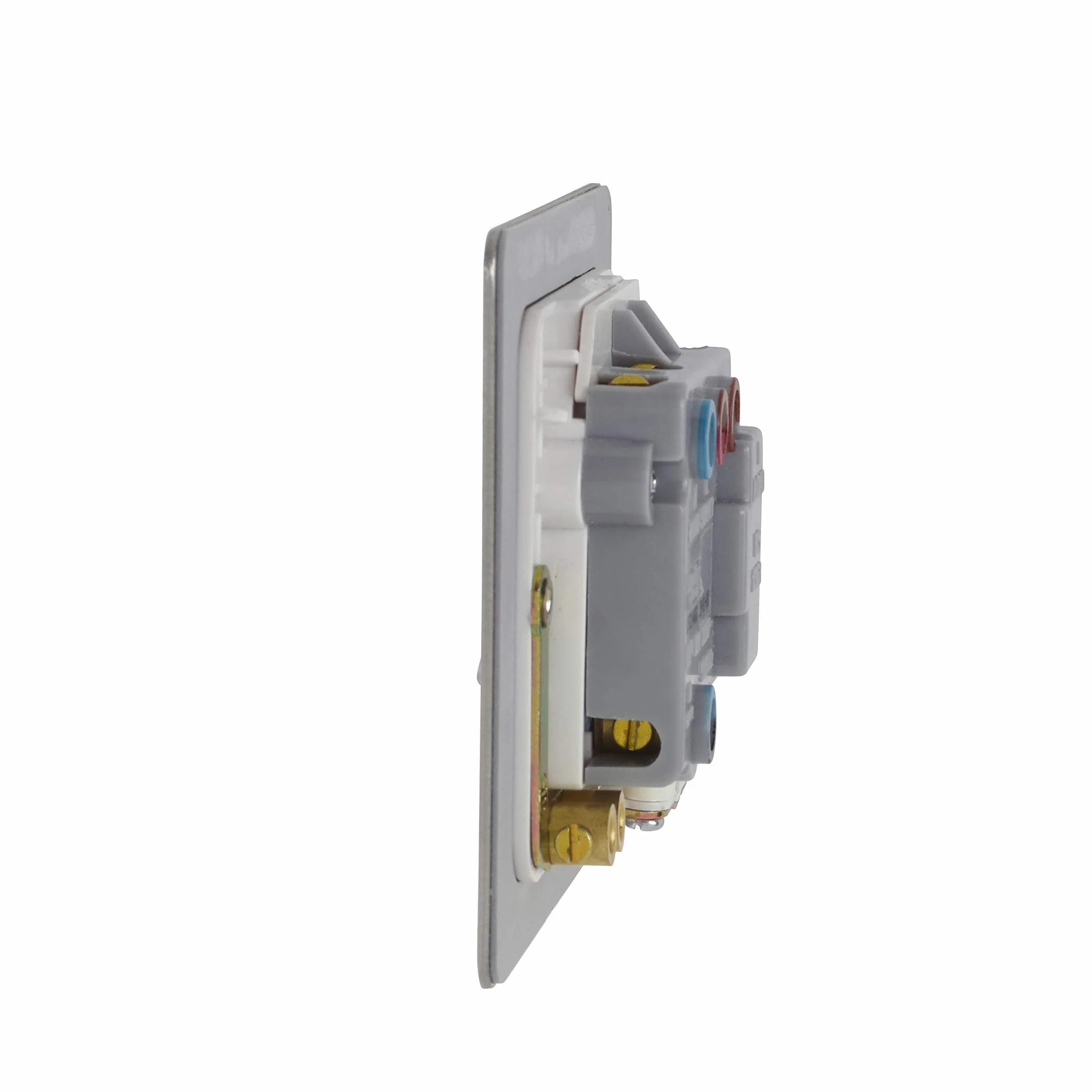 Schneider Electric GU5214WSS - Piastra piatta, connessione con fusibile, neon, acciaio
