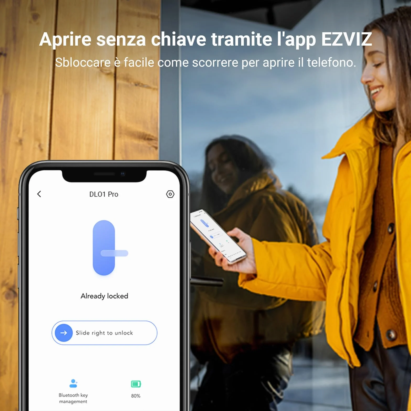 EZVIZ Serratura Smart DL01 Pro Wi-Fi Serratura Elettronica con Accesso Remoto Bluetooth